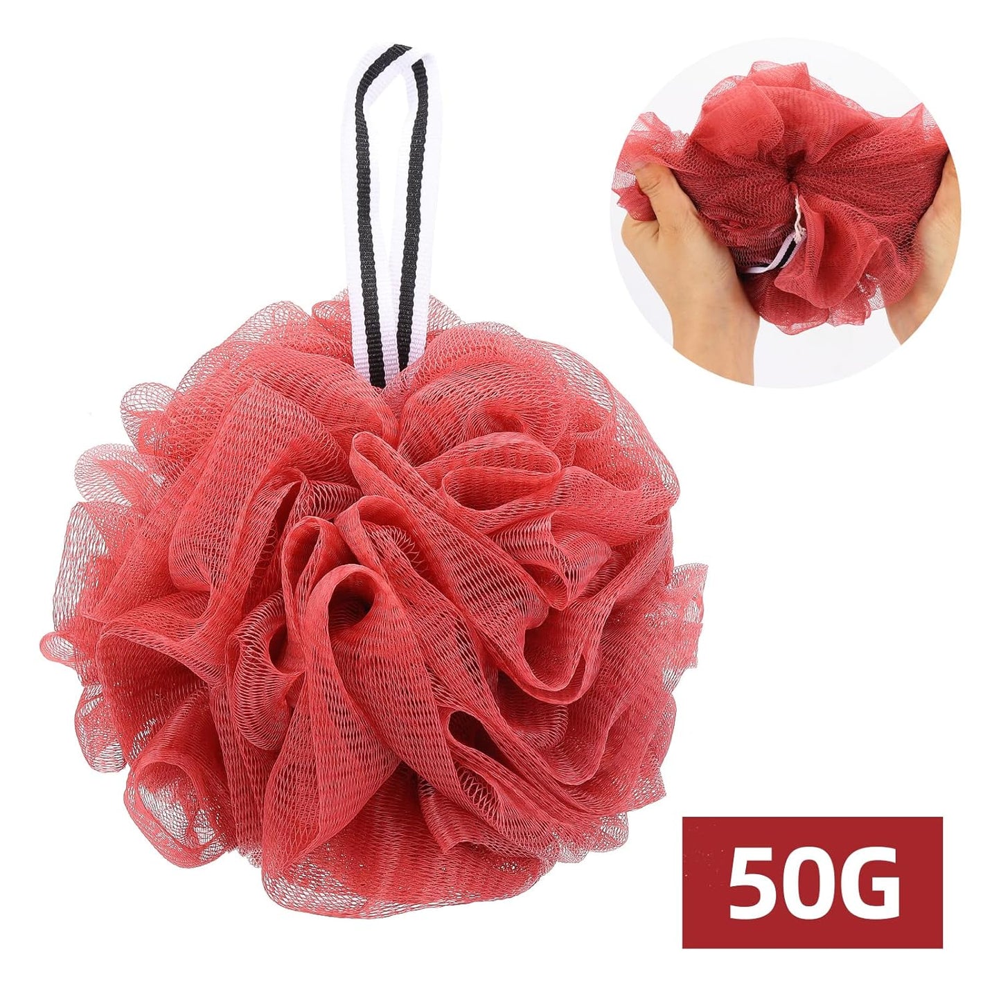4 Pack Bath Sponge, Bath Shower Loofahs Mesh Pouf Sponge Body Scrubber Exfoliator Scrubber - 50g/Piece