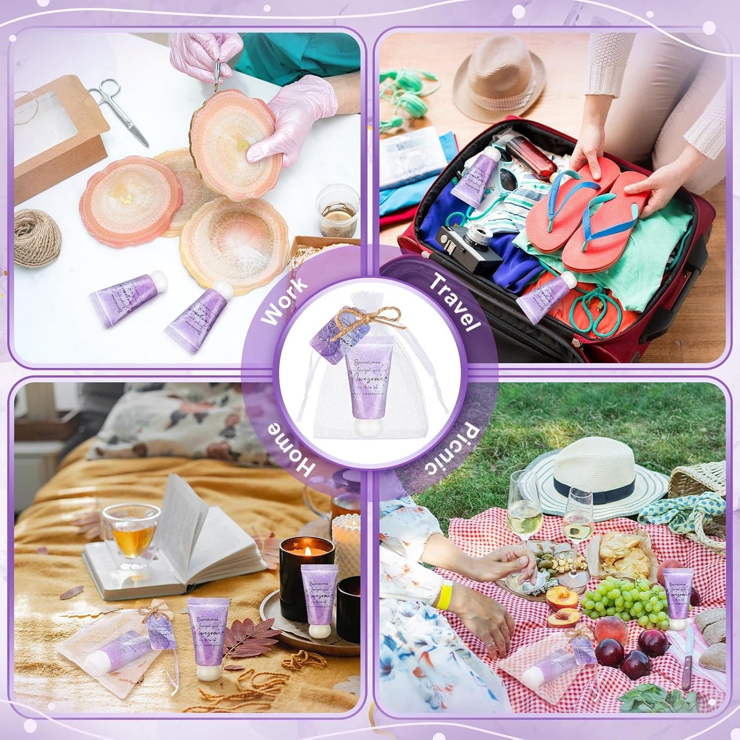 48 Sets Hand Mini Lotion Bulk Employee Appreciation Gifts Travel Size Hand Cream Bulk Inspirational Thank You Team Gifts for Birthday Christmas Teachers Coworkers Office Staff(Marble)