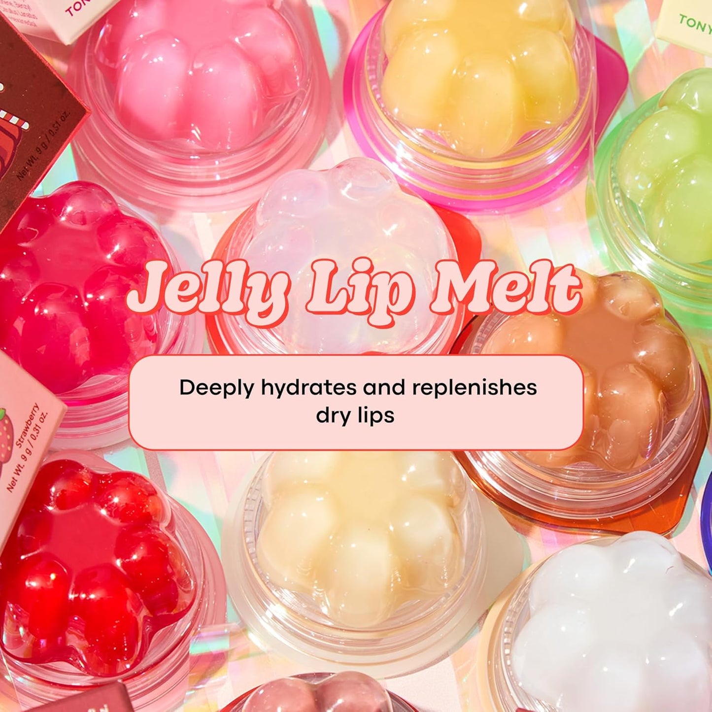 TONYMOLY Jelly Lip Melt Green Grape – Hydrating & Moisturizing Lip Balm with Green Grape Extract, Nourishing Jelly Formula, Non-Sticky Gloss, 0.31 oz