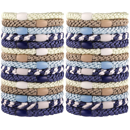 Funtopia 30 Pcs Hair Ties for Thick Hair - Bracelet Ponytail Holders, High Elastic Sports Accessories for Girls and Women, Mixed Color