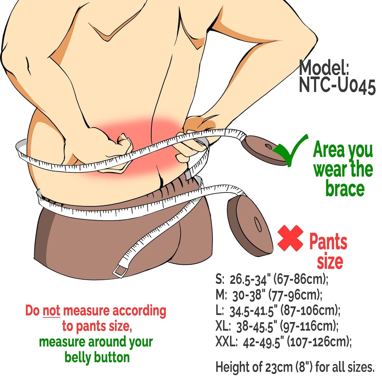 NeoTech Care Back Support Belt - Breathable & Adjustable Lower Back Brace - Double Pull Compression Straps (Black, Size M)