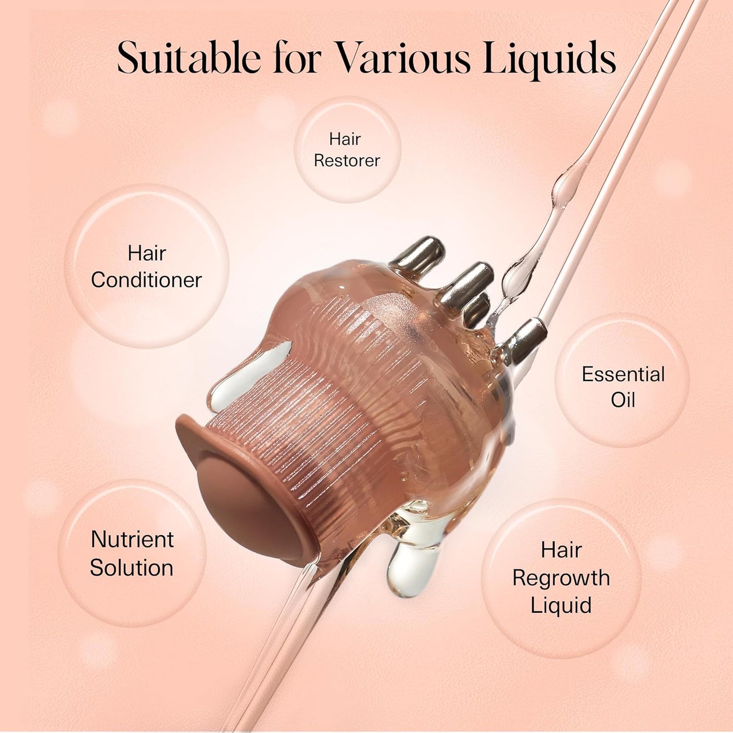 Kitsch Scalp & Hair Oil Applicator – Stainless Steel Bristles Scalp Oil Applicator for Even Distribution, Mess-Free Oiling & Head Massager Scalp – Precision Hair Care Tool for Roots & All Hair Types