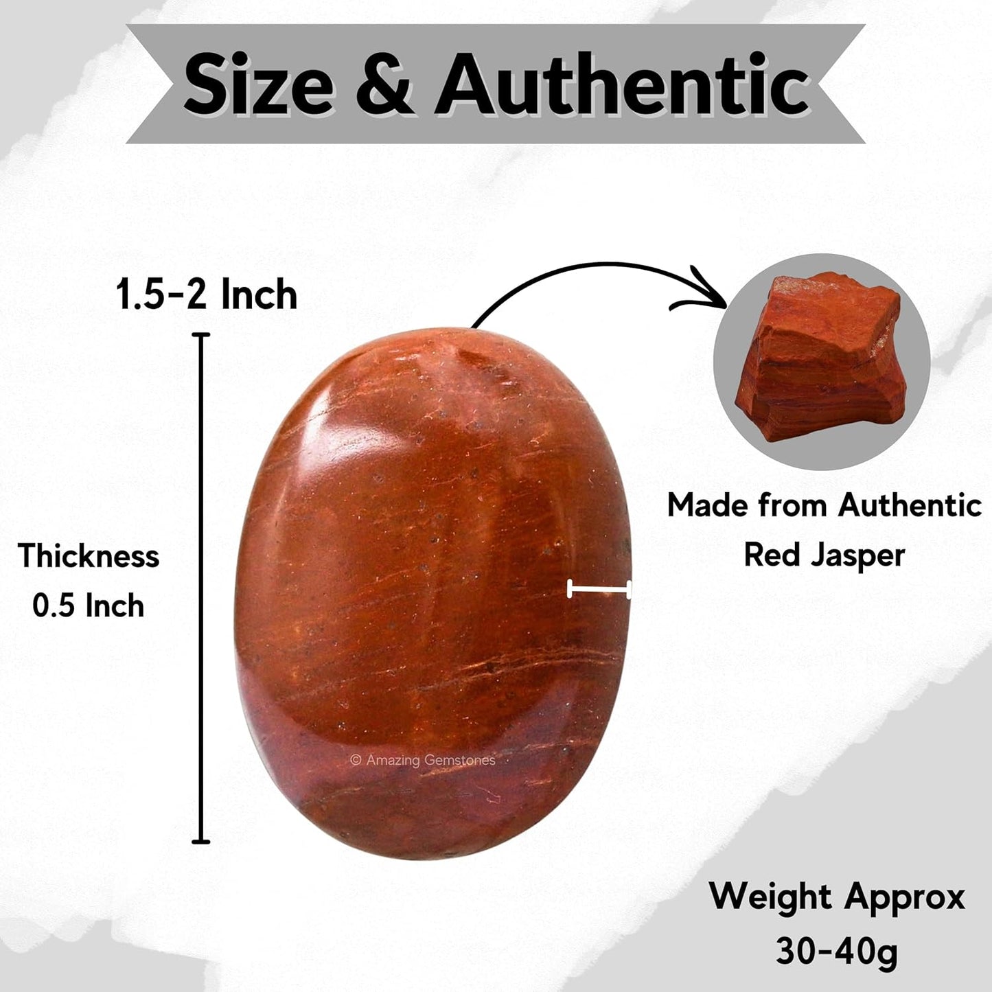 Amazing Gemstone Red Jasper Crystals and Healing Stones - Large Palm Stone Crystals Piedra - Crystal for Good Luck, Balanced Positive Energy, Meditation - Unique Stocking Stuffers and Gifts for Women