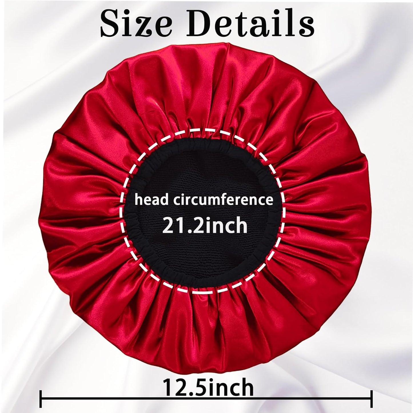 Shower Cap Reusable Waterproof, Terry Lined Shower Caps for Women, Triple Layer Hair Cap for Shower, Large Plastic Shower Cap for Braids Long Hair