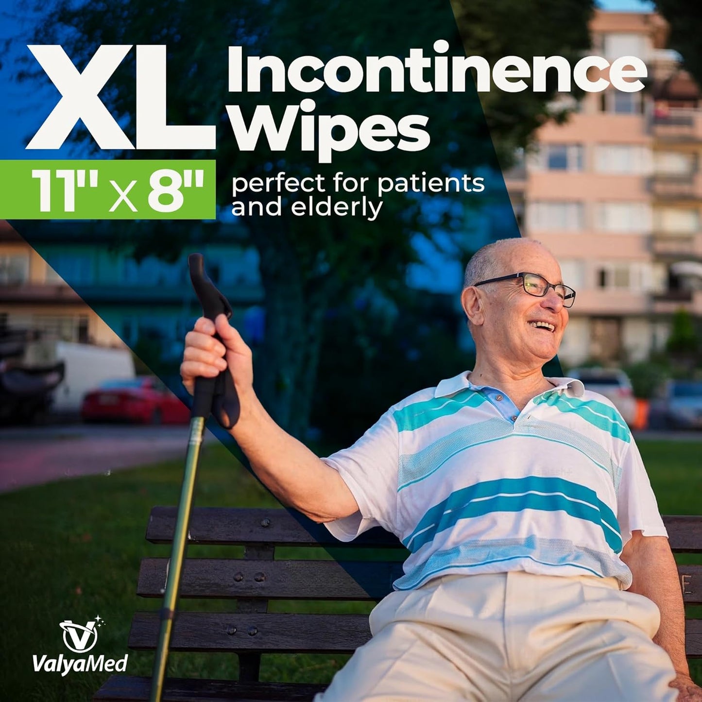 XL Body Wipes for Adults, Elderly - Alcohol-Free Incontinence Wipes, Paraben Free, Fragrance-Free, With Vitamin E, Provitamin B5 - 11'' x 8'' (96 Count - 4 Pack)