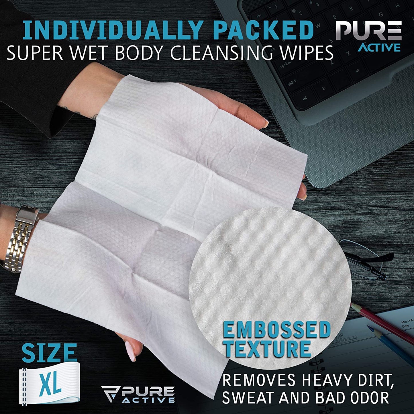 Shower Body Wipes, 480 Individually Wrapped Personal Hygiene Body Cleansing Wipes for Women and Men, Keep Clean After Gym Travel Camping Outdoors Sports