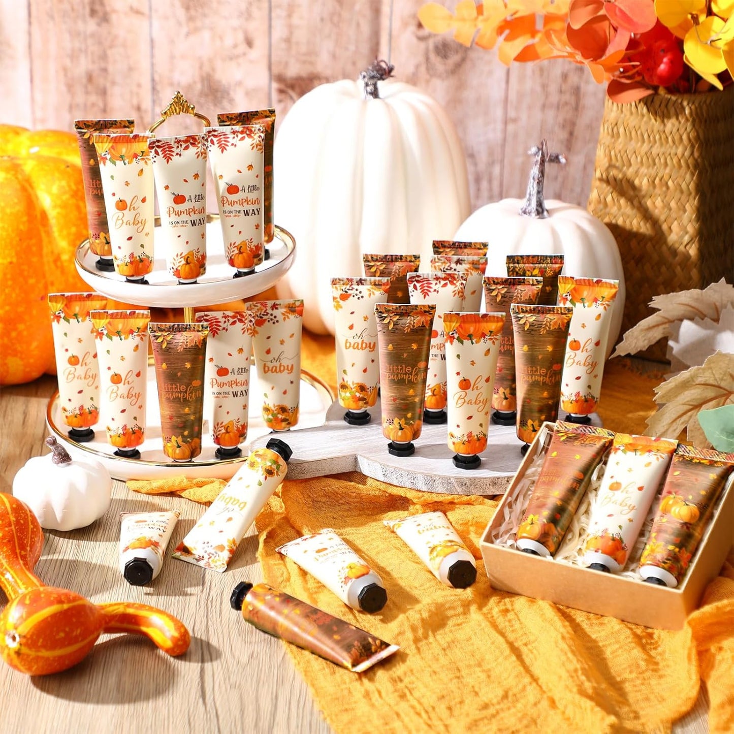 60 Pcs Fall Baby Shower Hand Cream Bulk Hand Cream Gifts a Little Pumpkin Baby Shower Party Favors for Guests Travel Size Lotion Autumn Thanksgiving Wedding Birthday Party Supplies