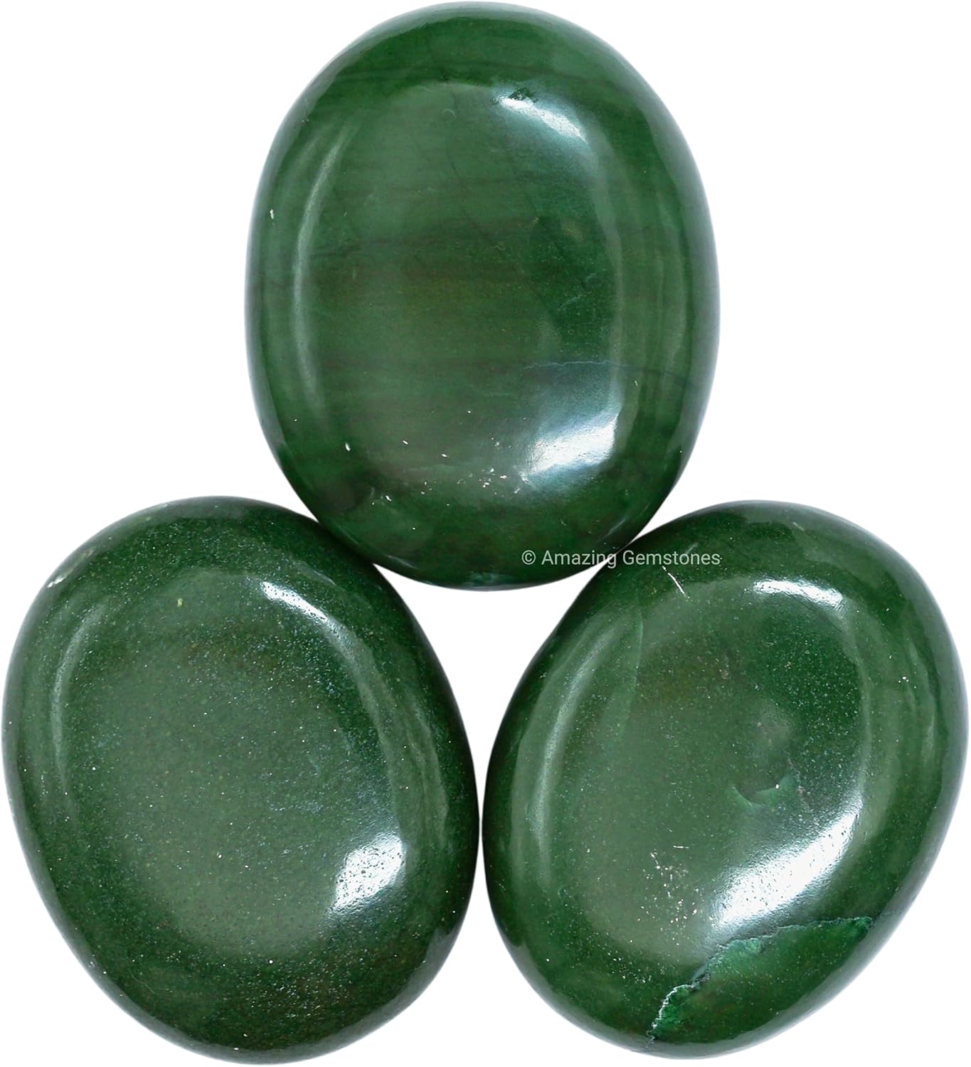 Amazing Gemstone Dark Green Aventurine Crystals and Healing Stones - Large Palm Stone Crystals Piedra - Crystal for Good Luck, Positive Energy, Meditation - Unique Stocking Stuffers, Gifts for Women