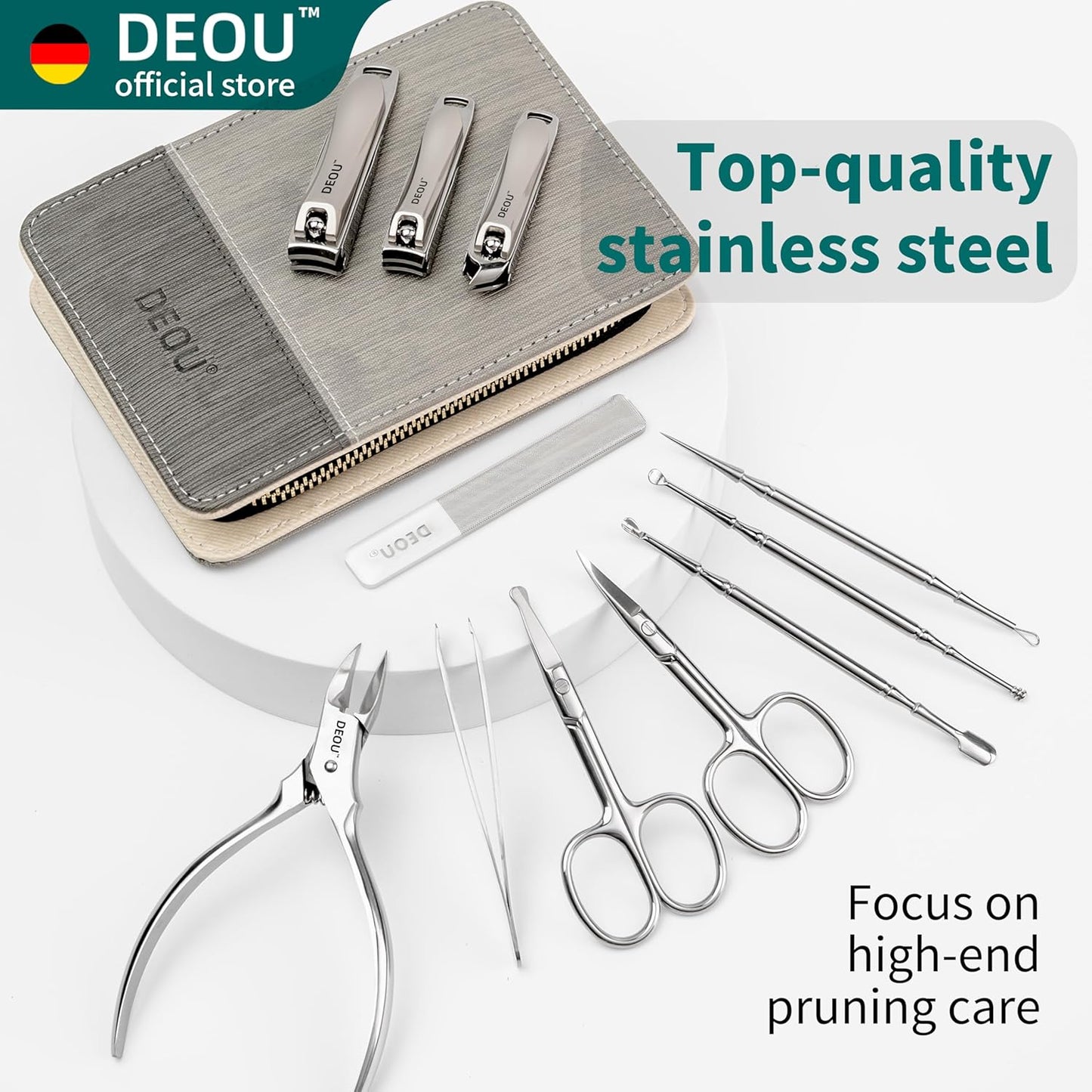 Manicure Sets Nail Clippers Stainless Steel Manicure and Pedicure kit Girls Professional Nail Files and Men's Grooming Scissors Tools for Home Personal Care or Gifts (Pink)