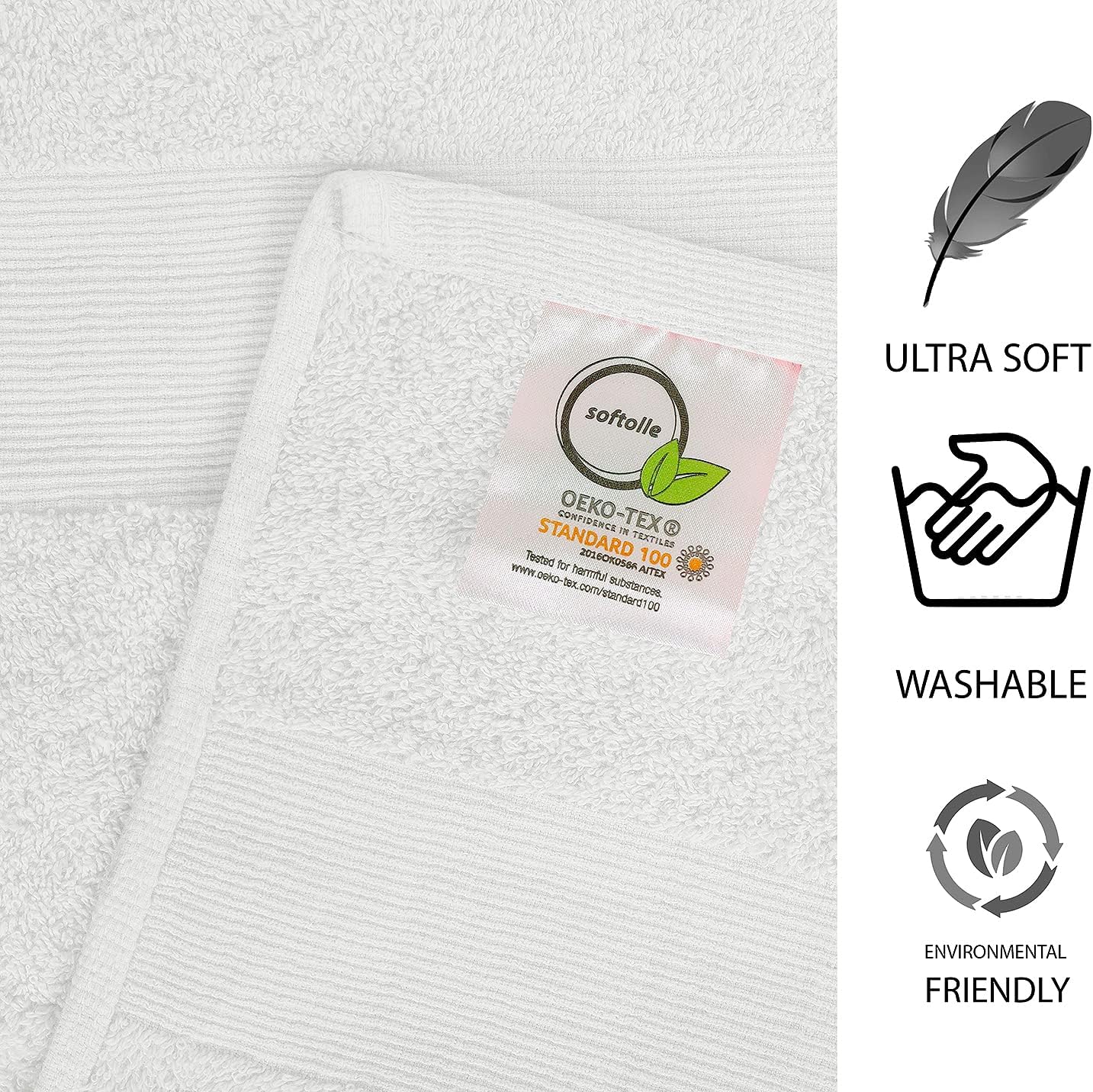 100% Cotton Luxury Bath Sheets - Pack of 2 (35" x 70") | Super Soft, Quick-Dry & Highly Absorbent Towels for Bathroom, Home, Spa & Gym (White)