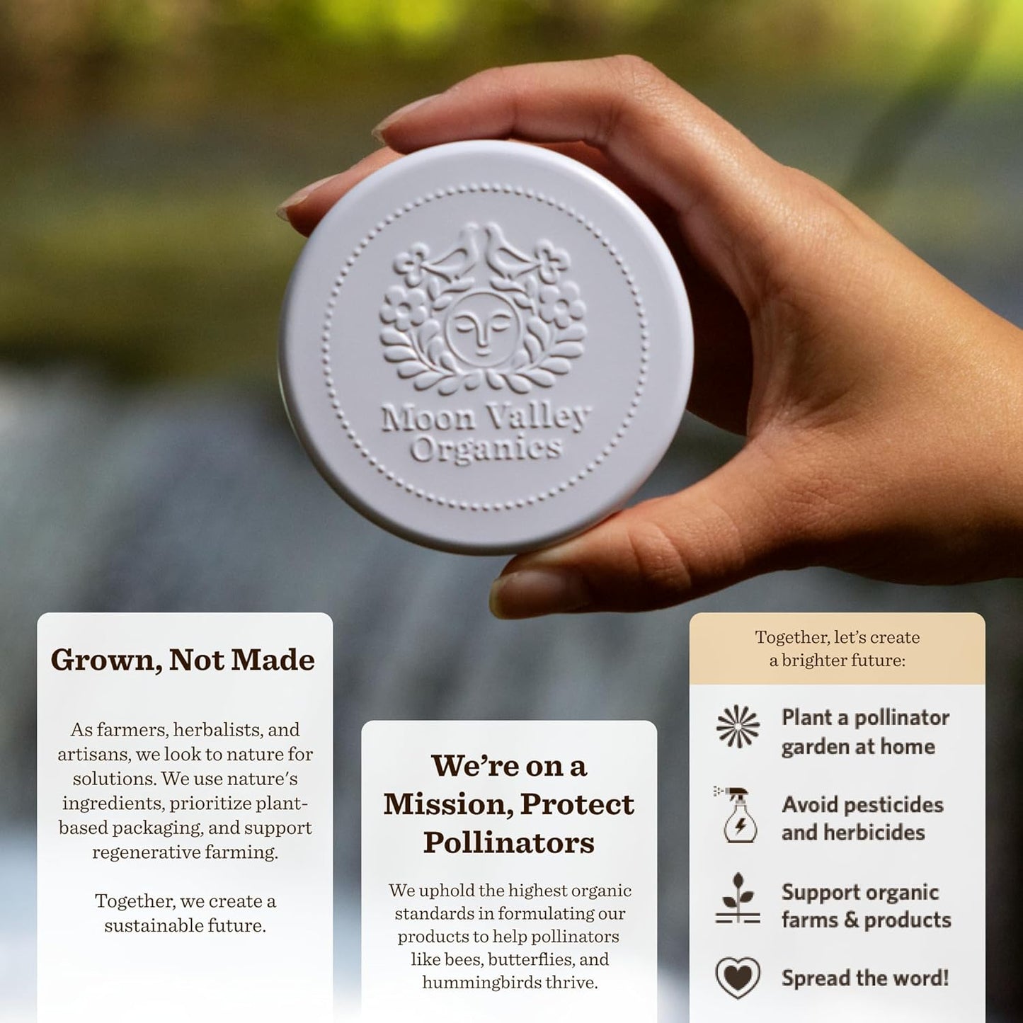 Moon Valley Organics Herbal Lotion Bar in Coconut Lemon, Moon Melt Bar, Calendula and Comfrey, Beeswax, Heal and Restore Chapped Skin, Soothing