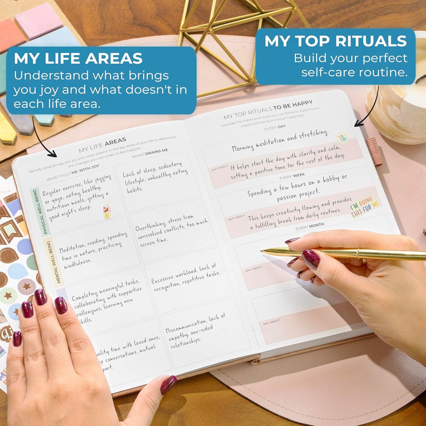 Clever Fox Happiness Notebook – Daily Positivity Journal for Women with Prompts & Positive Quotes – Affirmation & Self Esteem Gifts (Rose Gold)