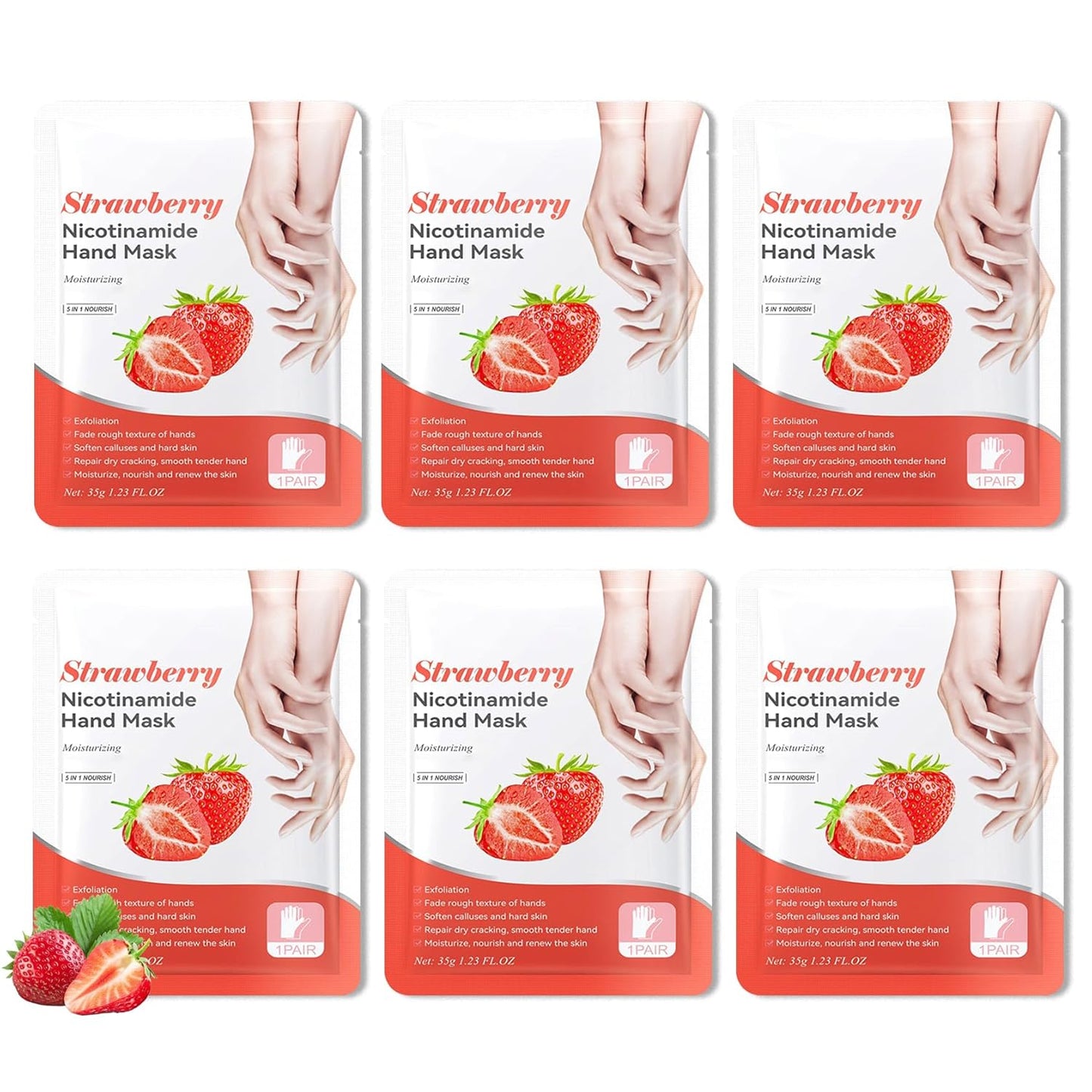 Hydrating Hand Masks, 6PCS Hand Mask Moisturizing Gloves for Men Women, Smooth Long Lasting Soft Exfoliating Hand Peeling Spa Mask Moisturizer Beauty Gift Set for Dry Cracked Rough Dull Hands（F)