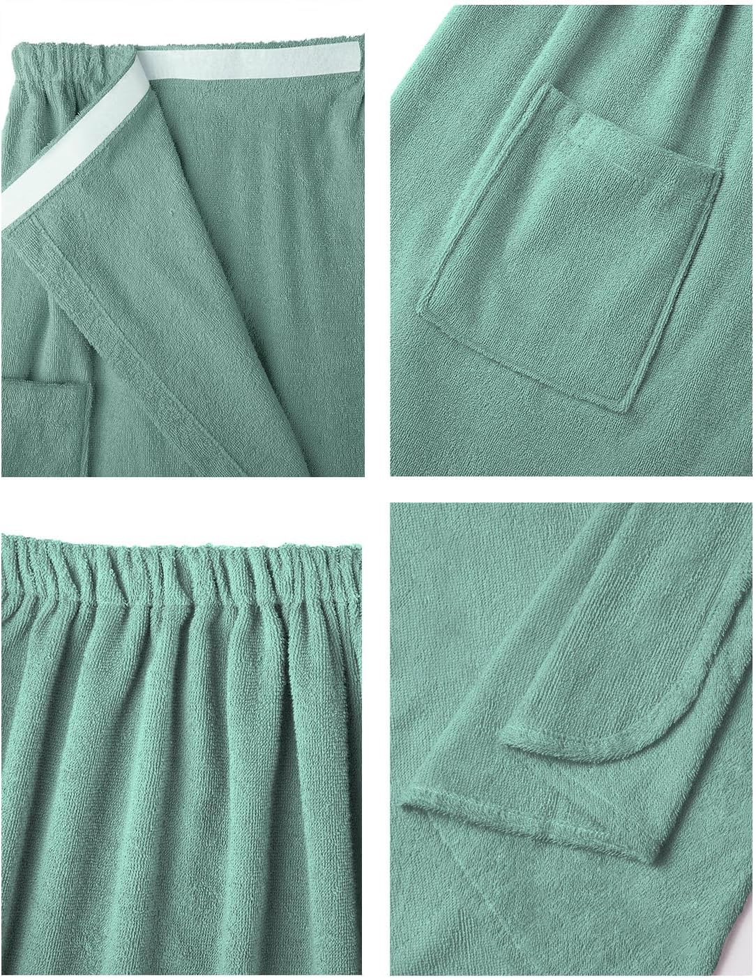 SIORO Women Bath Towel Wrap Robe, Soft Cotton Terry Spa Cloth, Plush Adjustable Closure for Shower, Travel, Pool, Gym