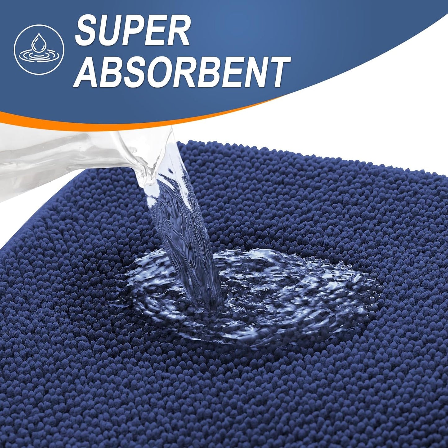 OLANLY Thick Memory Foam Bath Mat Rug 24x16, Extra Soft Absorbent Bathroom Rug, Quick Dry Bath Mats, Non-Slip, Machine Washable Carpet, Tub and Shower, Home Decor Accessories, Twilight Sapphire