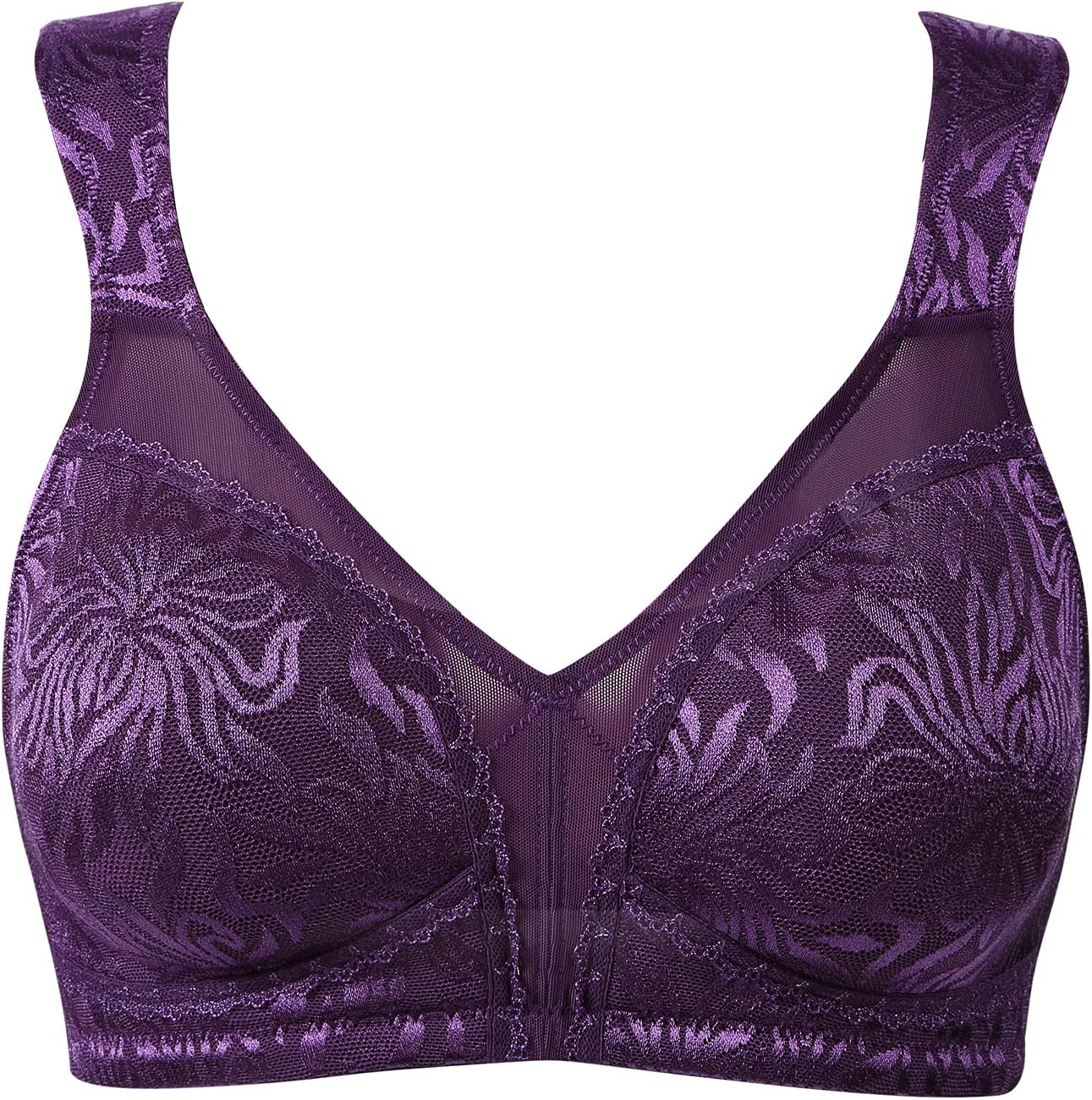 ZeroBound Women's Minimizer Bras Comfort Cushion Strap Wirefree Full Coverage Large Bust Non-Padded Bra