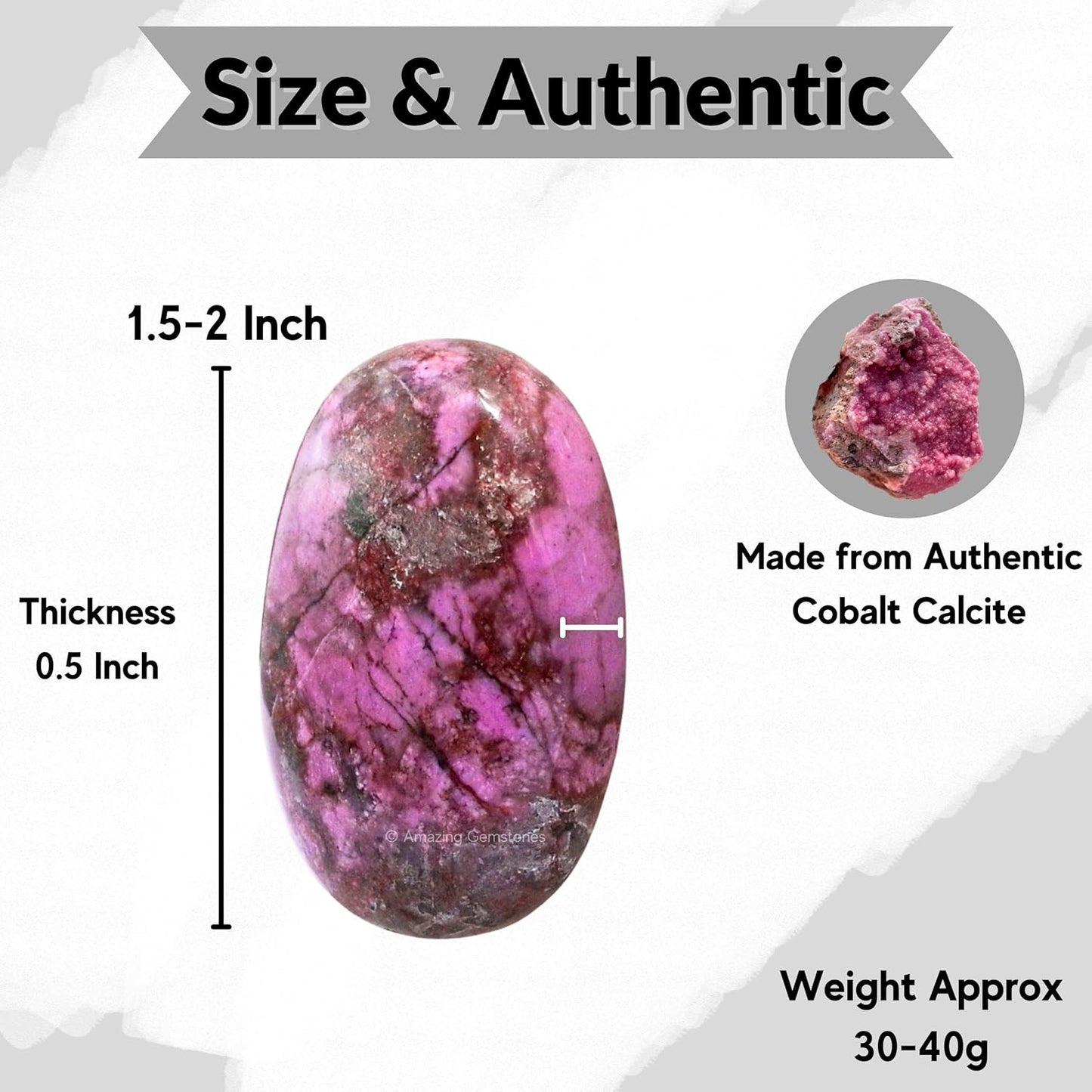 Amazing Gemstone Cobalt Calcite Crystals and Healing Stones - Large Palm Stone Piedra - Crystal for Good Luck, Balanced Positive Energy, Meditation - Unique Stocking Stuffers and Birthday Gifts