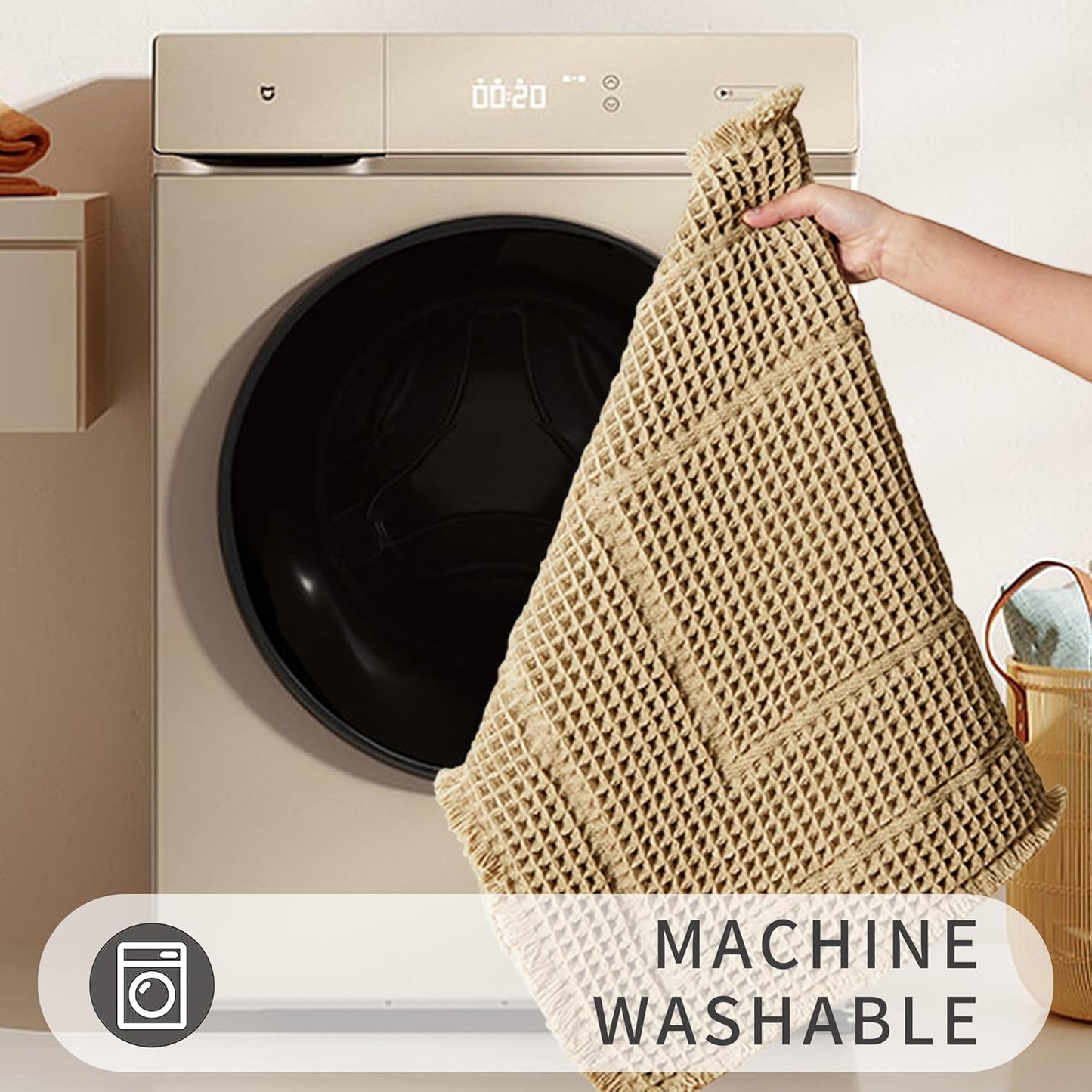 Bath Mats for Bathroom Non Slip,Waffle Luxury Bath Mat,Machine Washable Bath Mat for Shower,Ultra Soft Bathmat,Brown,19"*48"