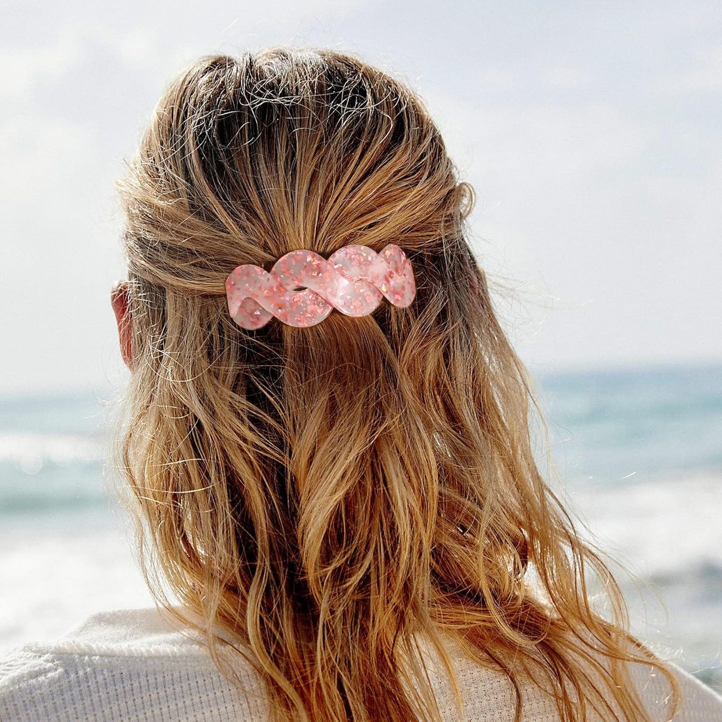 Hair Barrettes For Women - 3Pcs Large Barrettes for Thick Hair French Design with Beautiful Lines Elegant and Stylish - Perfect Hair Accessories for Thick Hair (multiple colors9)