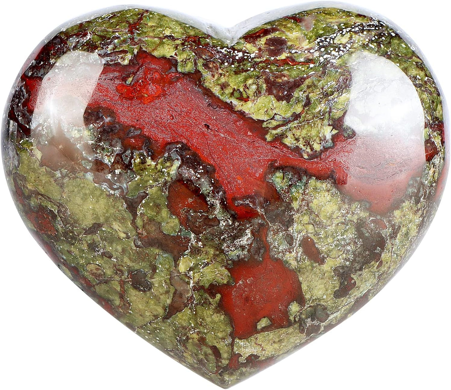 Artistone Dragon Blood Stone Crystals Heart 2Inch Healing Crystal Heart Stones Polished Pocket Love Gemstones Chakra Reiki Energy Balancing Meditation Gift