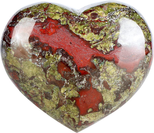 Artistone Dragon Blood Stone Crystals Heart 2Inch Healing Crystal Heart Stones Polished Pocket Love Gemstones Chakra Reiki Energy Balancing Meditation Gift
