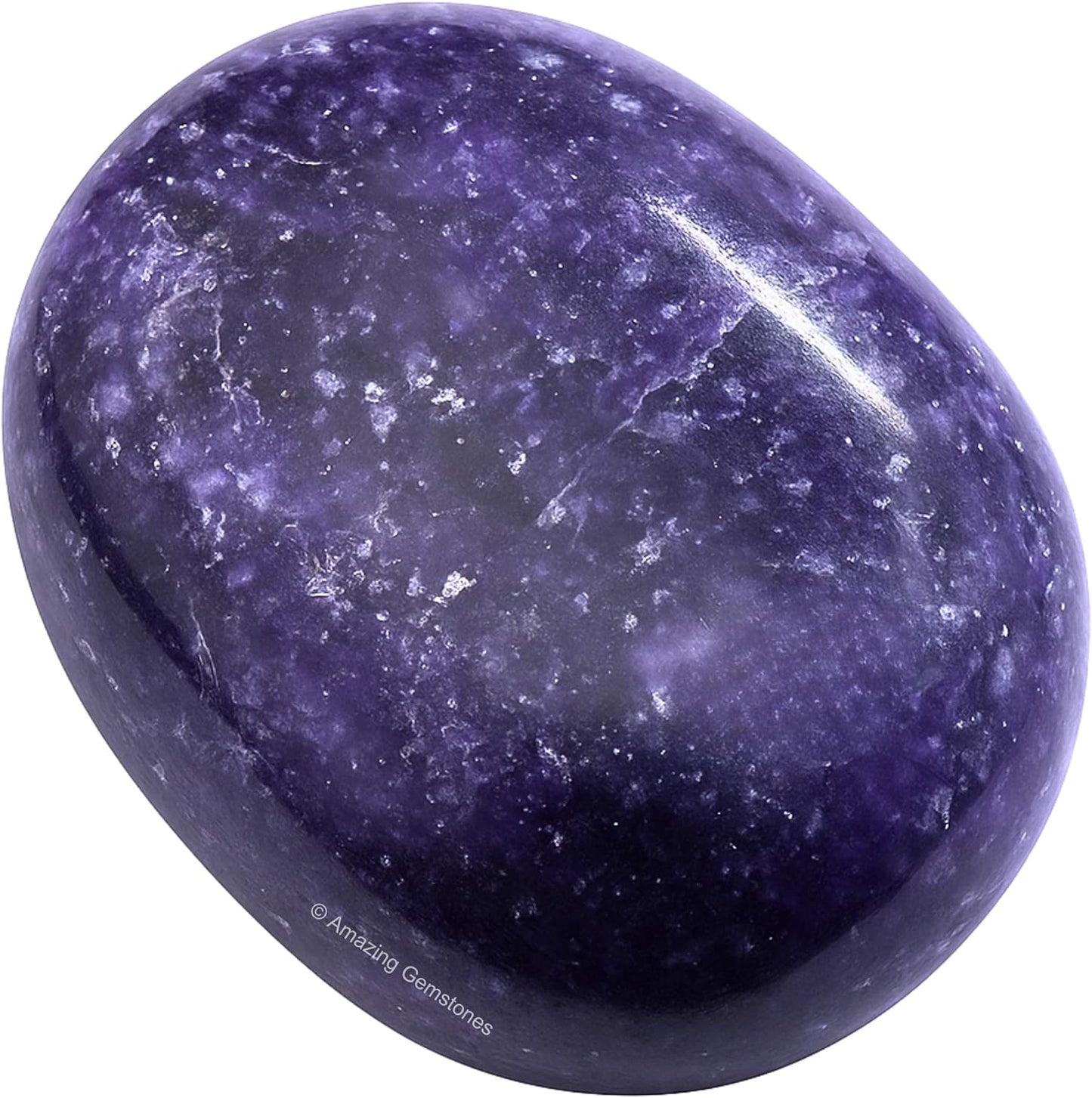 Amazing Gemstone Lepidolite Crystals and Healing Stones - Large Palm Stone Crystals Piedra - Crystal for Good Luck, Balanced Positive Energy, Meditation - Unique Stocking Stuffers Gifts for Women, Men