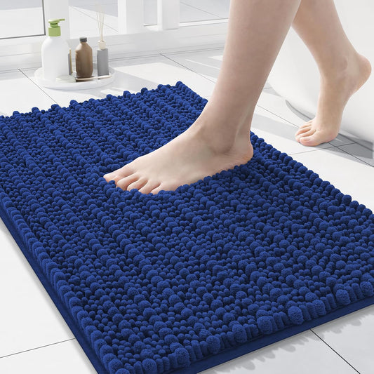 Arotive Luxury Chenille Bathroom Rug Mat, Extra Soft Thick Absorbent Shaggy Bath Rugs, Non-Slip Machine Wash Dry, Plush Bath Mats for Bathroom, Shower and Tub, 24x16, Royal Blue