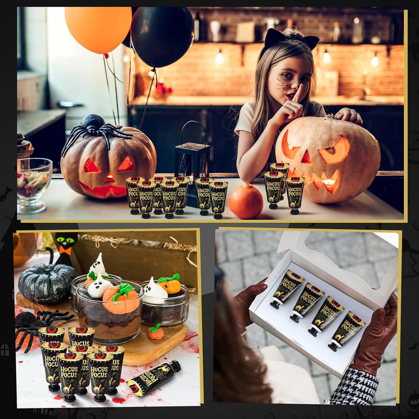 48 Sets Halloween Hand Cream Gifts Bulk Travel Lotion Size Halloween Party Gifts Favors Ghost Spiderweb Skull Hand Cream Birthday Christmas Party Supplies for Guest