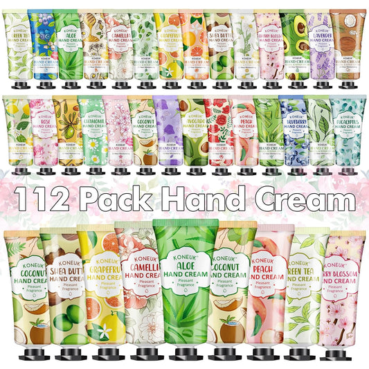 112 Pack Moisturizing Hand Cream Set, Christmas Gifts and Stocking Stuffers for Women, Bulk Hand Lotion Travel Size for Dry Cracked Hands, Mini Hand Cream for Mom Gifts, Teacher Gifts, Birthday Gifts