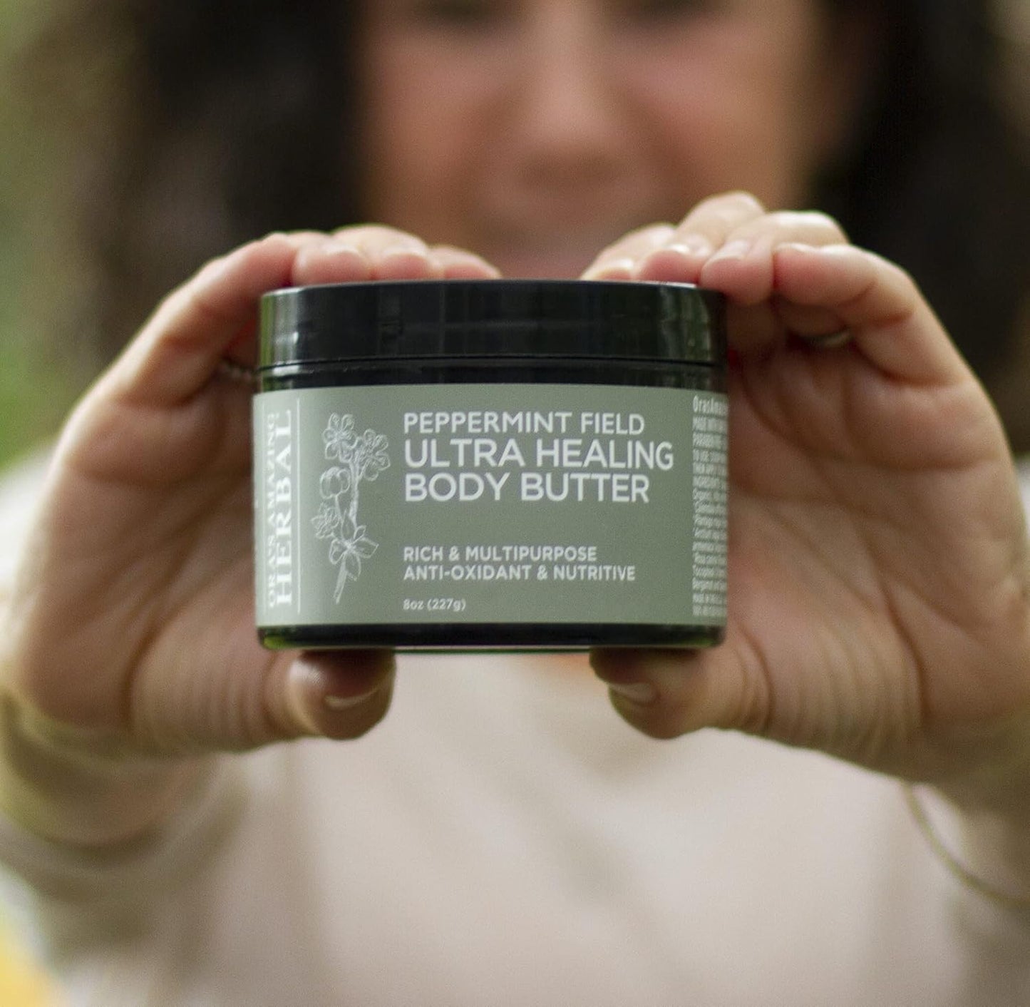 Ultra Healing Body Butter, Intensive Moisturizer For Dry Skin, Spearmint & Bergamot Essential Oil, Ora’s Amazing Herbal, 8 oz, Peppermint Field Scent