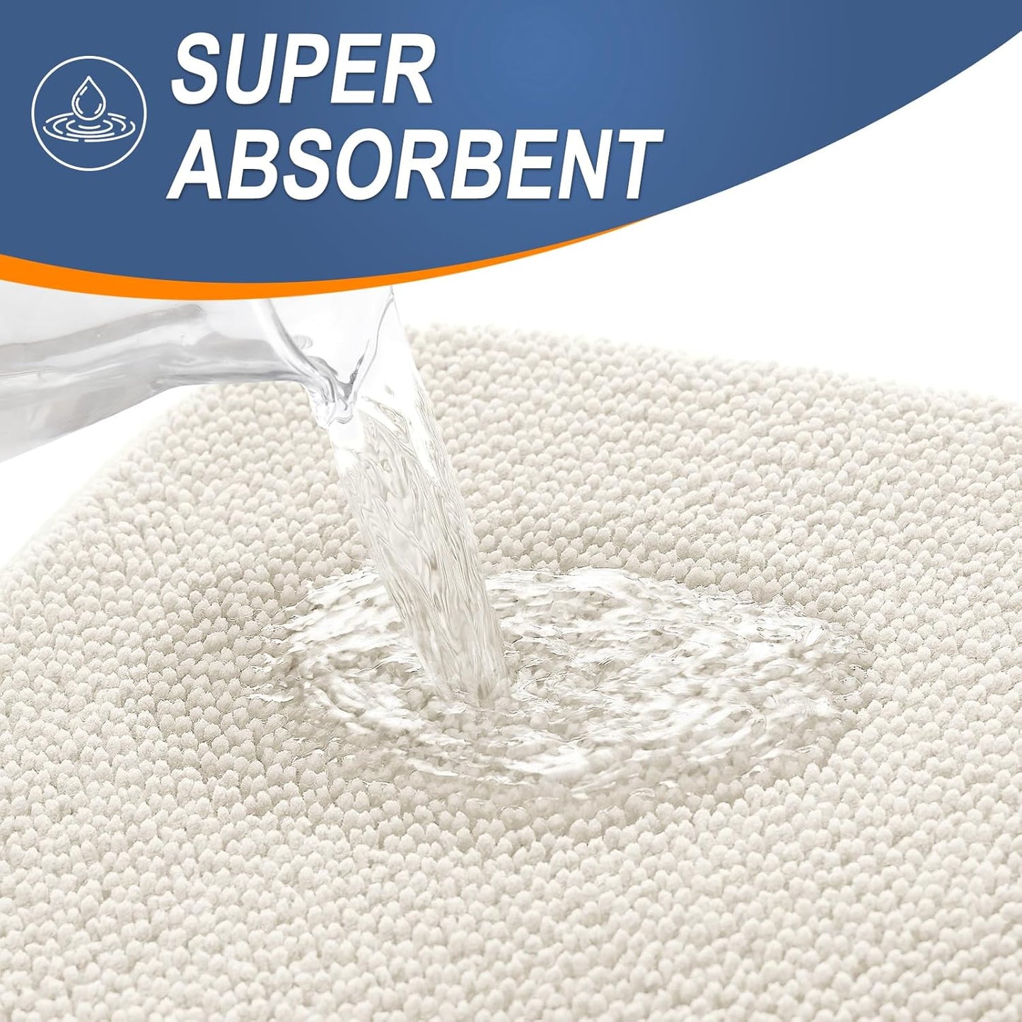 OLANLY Thick Memory Foam Bath Mat Rug 30x20, Extra Soft Absorbent Bathroom Rug, Quick Dry Bath Mats, Non-Slip, Machine Washable Carpet for Bathroom, Tub and Shower, Home Decor Accessories, Ivory