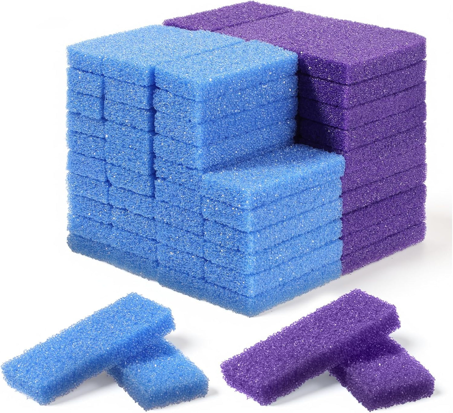 200 Pcs Disposable Foot Pumice Stone Bulk, Foot Scrubber Pumice Pads for Dead Skin Foot Callus Remover Bath Spa, 3.54 x 1.77 x 0.47 Inch(Purple, Blue)