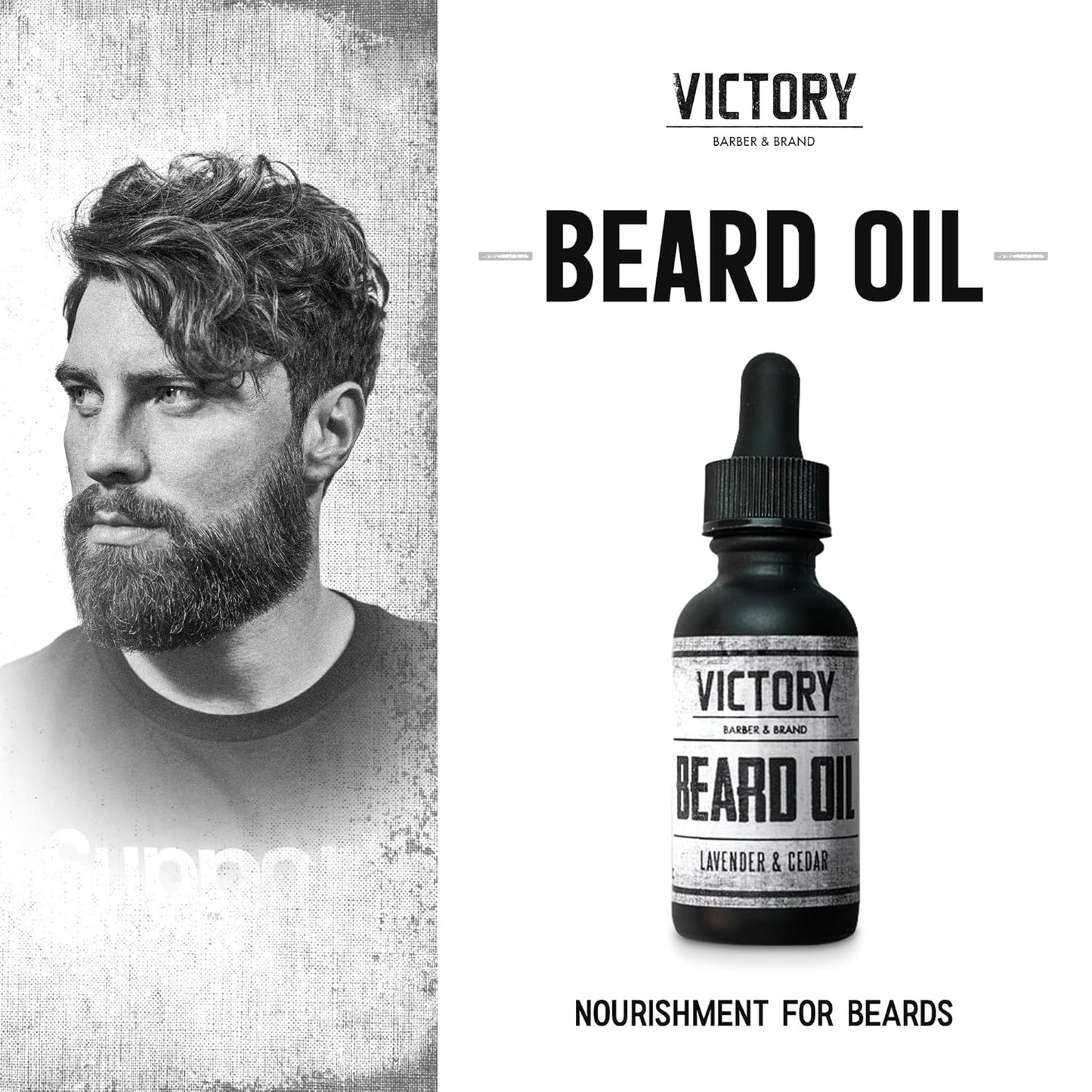 Victory Barber & Brand Beard Oil | End Beardruff with Moisturizing Conditioner for Men | Get Beard Envy | Lightly Scented with Cedar and Lavender | Made in the USA