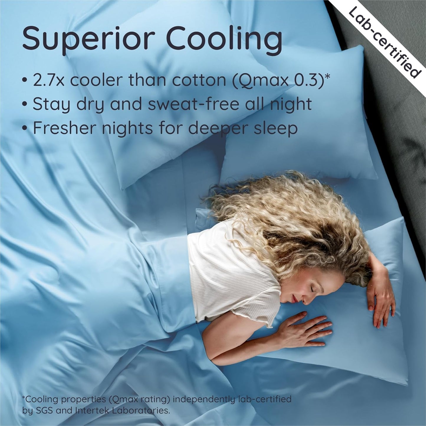 Bambaw 100% Viscose Derived from Bamboo Pillowcases King Size – Set of 2 Cooling Pillow Cases King with Envelope Closure, Soft Pillow Cases, Cool Pillow Cases for Hot Sleepers (Dream Blue)