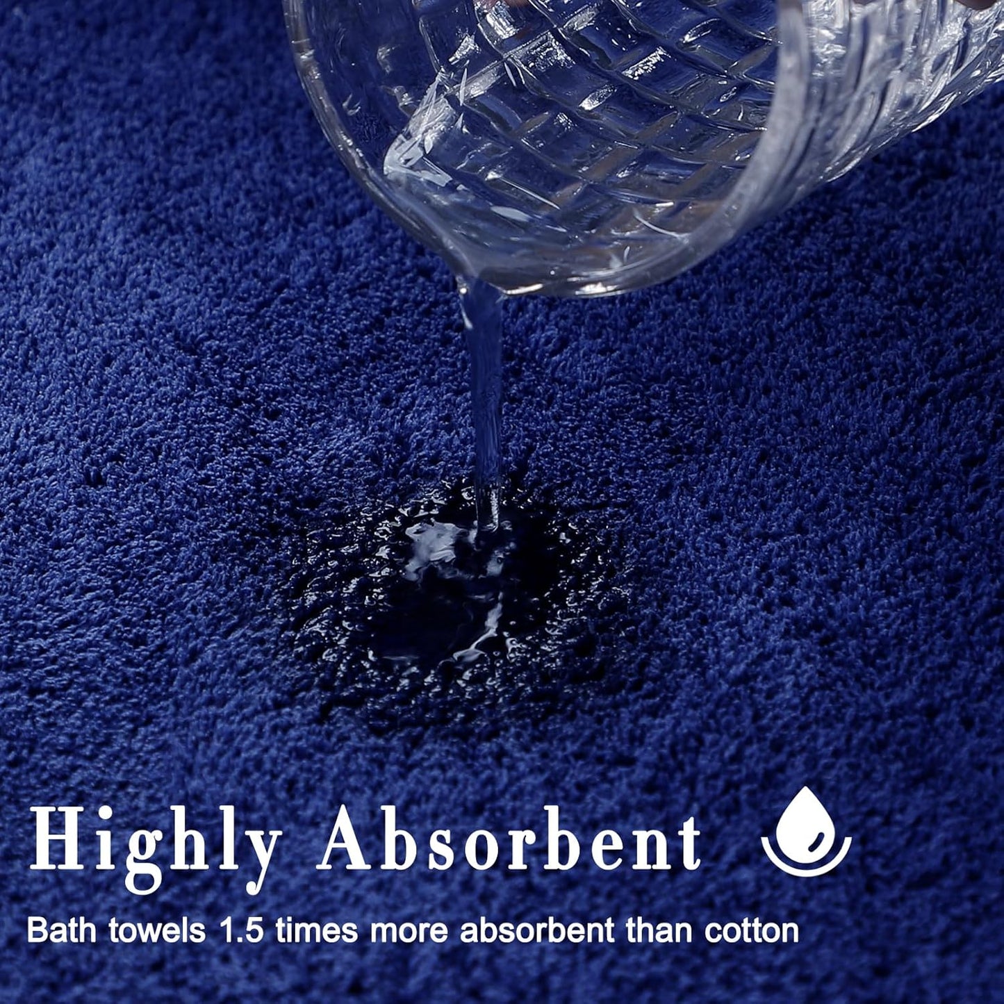 SEISSO Bath Towels, Super Soft Towels for Bathroom, Highly Absorbent Large Towel Set 35 x 63 Inches, Quick Dry Multipurpose Use for Fitness,Spa,Sports Towels,Yoga Towel, Navy Blue (2 Pack)