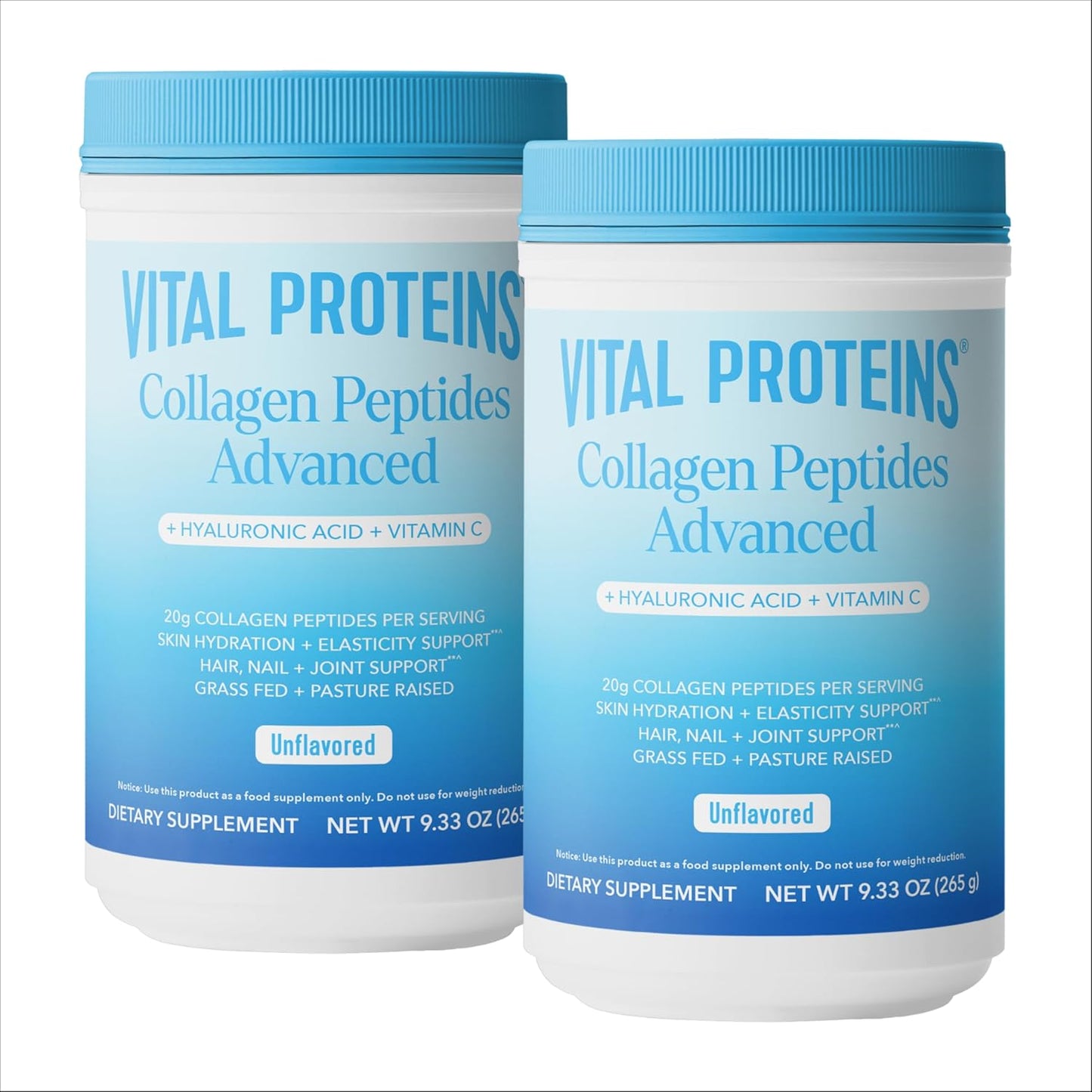 Vital Proteins Collagen Peptides Powder, Hydrolyzed Collagen Peptides Unflavored, Bundle 9.33oz (2 Pack)