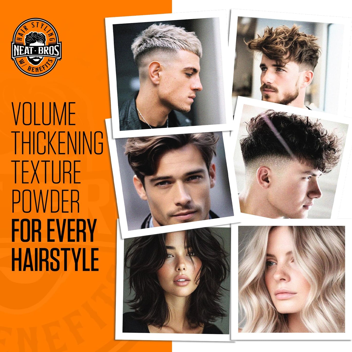 Hair Styling Texture Powder - Strong Hold & Matte Finish - Hairstyle Volumizer with Niacinamide and Saw Palmetto for Men and Women - Texturizing Dust for All Hair Types - 2.12oz (60g) 2Pack