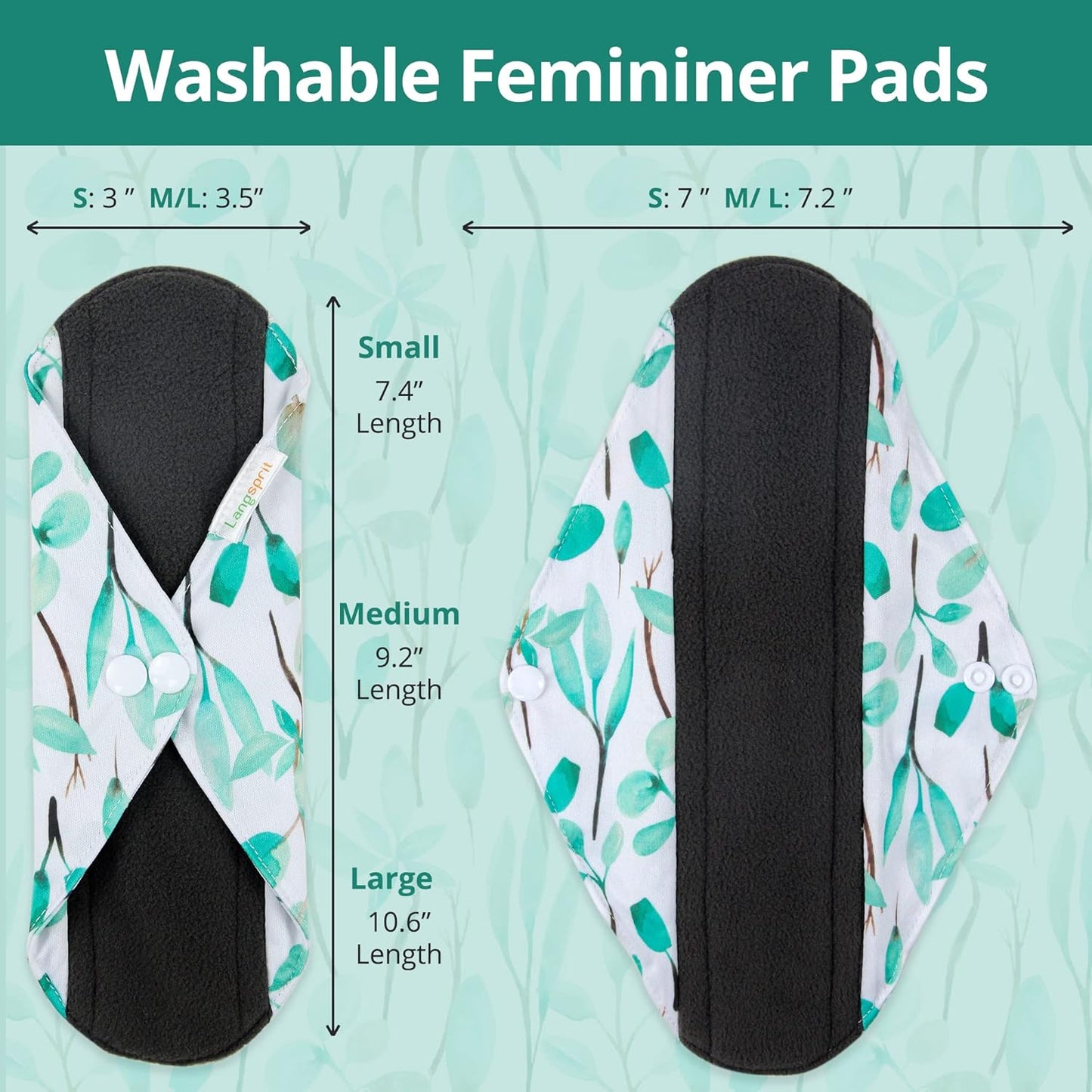 7pcs Set 1 pc Mini Wet Bag +6pcs Absorbent Reusable Sanitary Pads/Washable Cloth Menstrual Pads(Summer,M)…