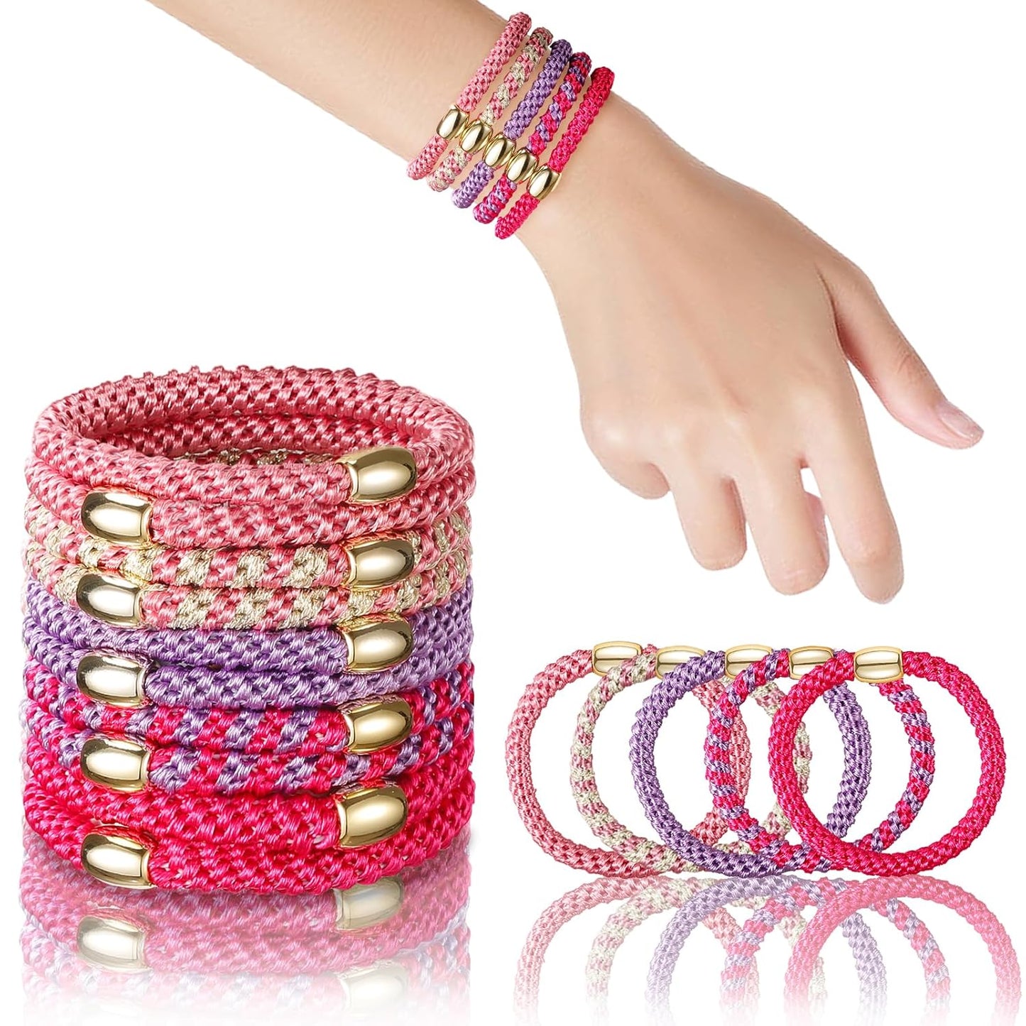 Hair Ties No Damage - 10PCS Ponytail Holders - Elastic Hair Ties for Thick Hair - Braided Hair Bands for Women Girls's Hair - Beautiful Girlfriends