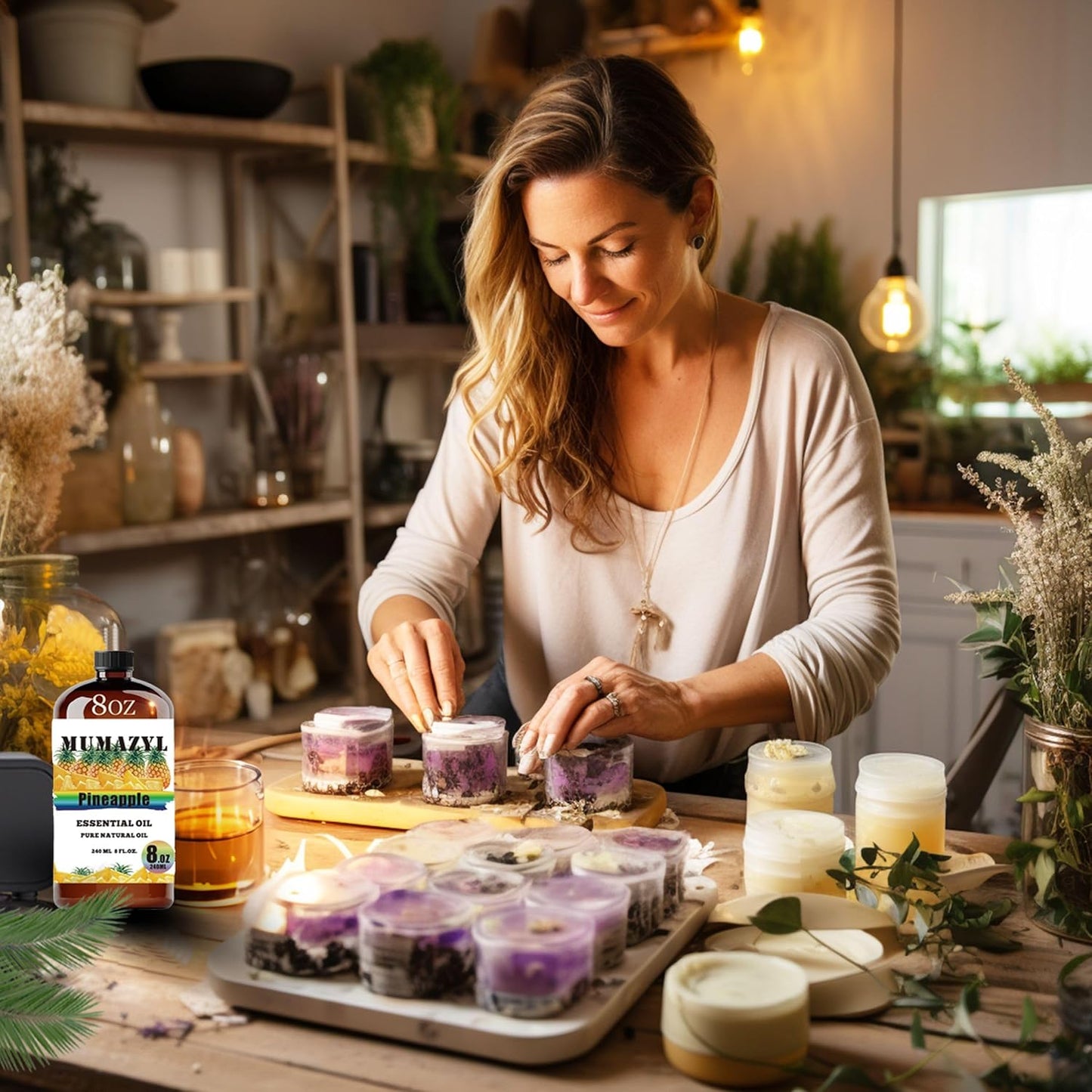 Pineapple Essential Oil, Pineapple Oil 8 Fl Oz 240ML for Diffuser Humidifier Yoga Cleaning DIY Candle Soap Making Essential Oils