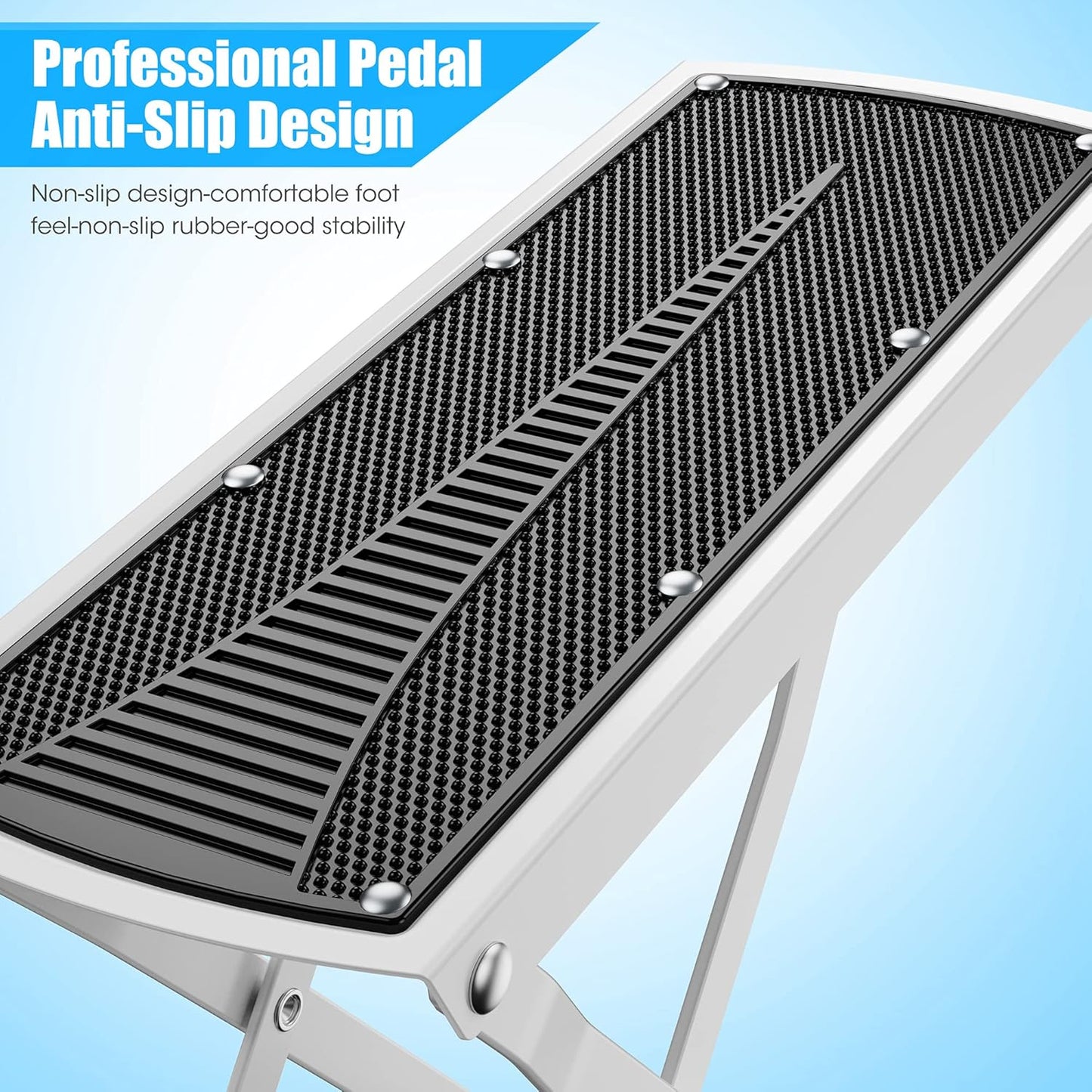 Pedicure Foot Rest, Adjustable Foot Stand with Non-Slip, Toe Separator - Easy at Home, No More Bending or Stretching, Beauty Pedicure Kit, White