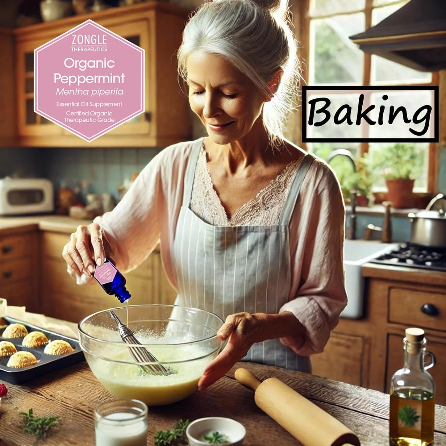 Organic, Peppermint Oil, Food Grade, Edible, for Digestion, IBS, Hair – 100% Pure, Peppermint Essential Oil, Mint Oil, Safe for Ingestion, by Zongle Therapeutics, 1 OZ