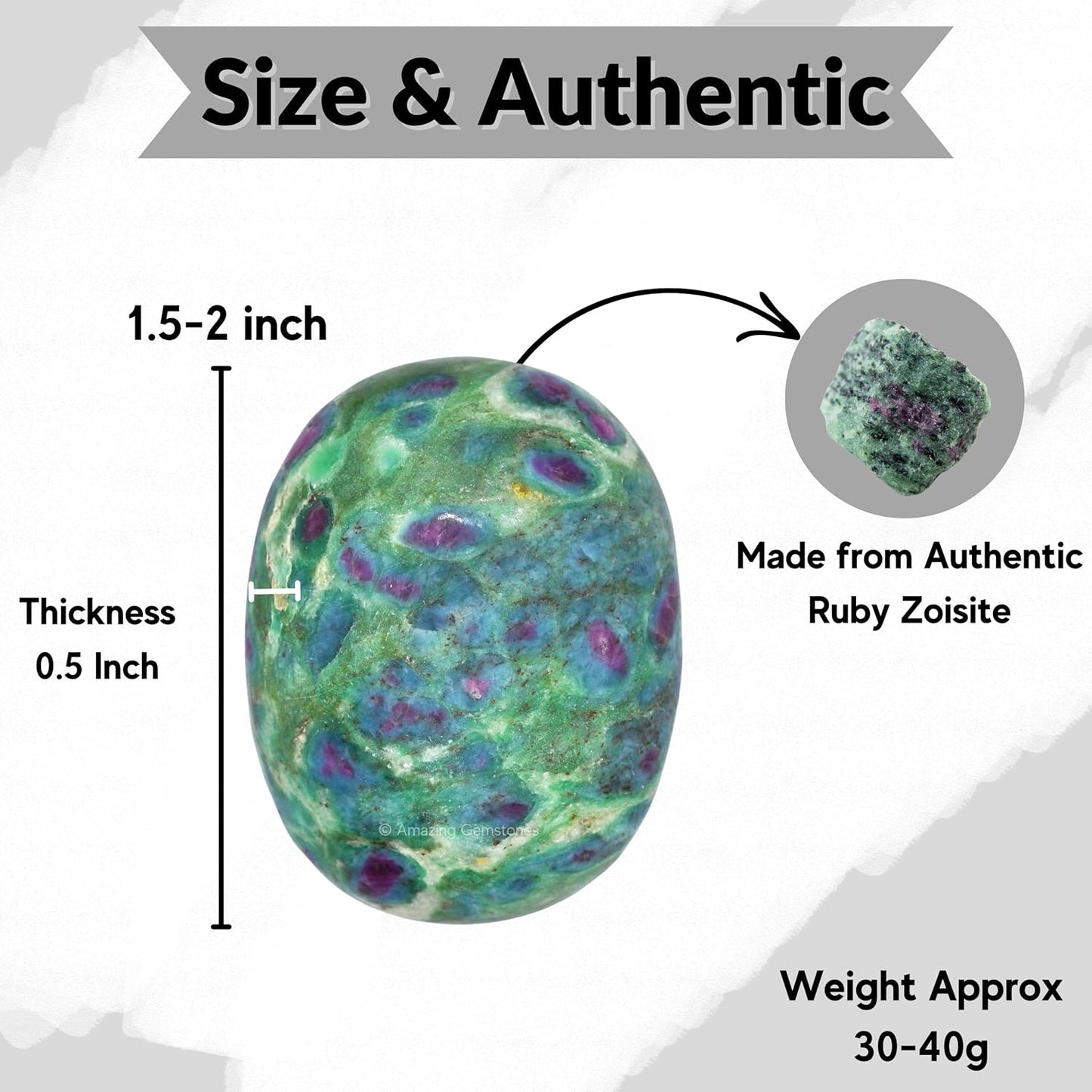 Amazing Gemstone Ruby in Fuchsite Crystals and Healing Stones - Large Palm Stone Crystals Piedra - Crystal for Good Luck, Positive Energy, Meditation - Unique Stocking Stuffers, Gifts for Women, Men