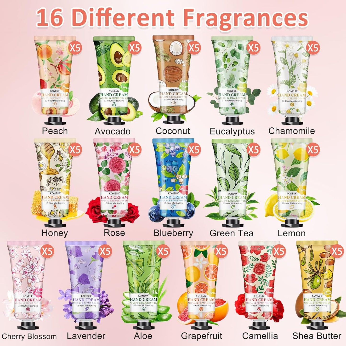 80 Pack Hand Cream Set for Dry Cracked Hands, Bulk Hand Lotion Travel Size for Stocking Stuffers, Mini Hand Cream for Christmas Gifts, Birthday Gifts and Bridal Shower Gifts for Guests