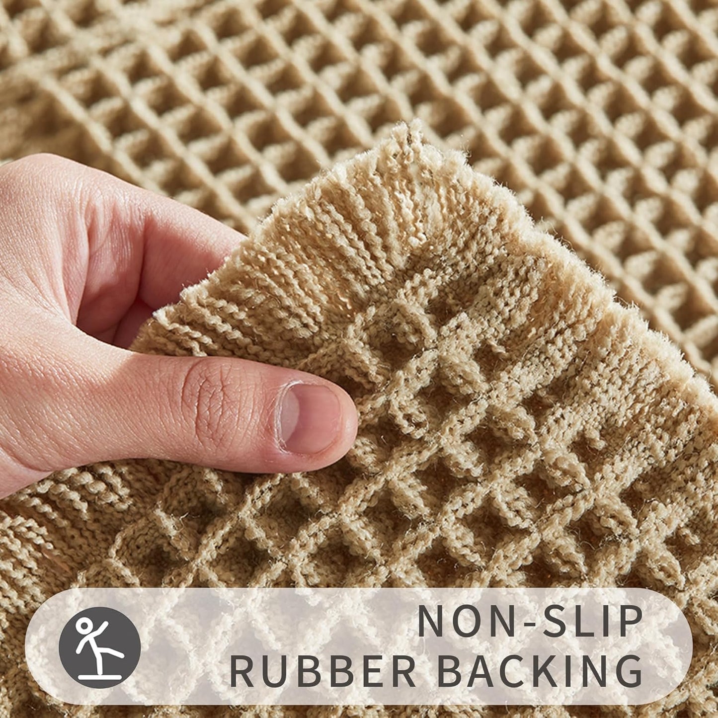 Bath Mats for Bathroom Non Slip,Waffle Luxury Bath Mat,Machine Washable Bath Mat for Shower,Ultra Soft Bathmat,Brown,19"*48"