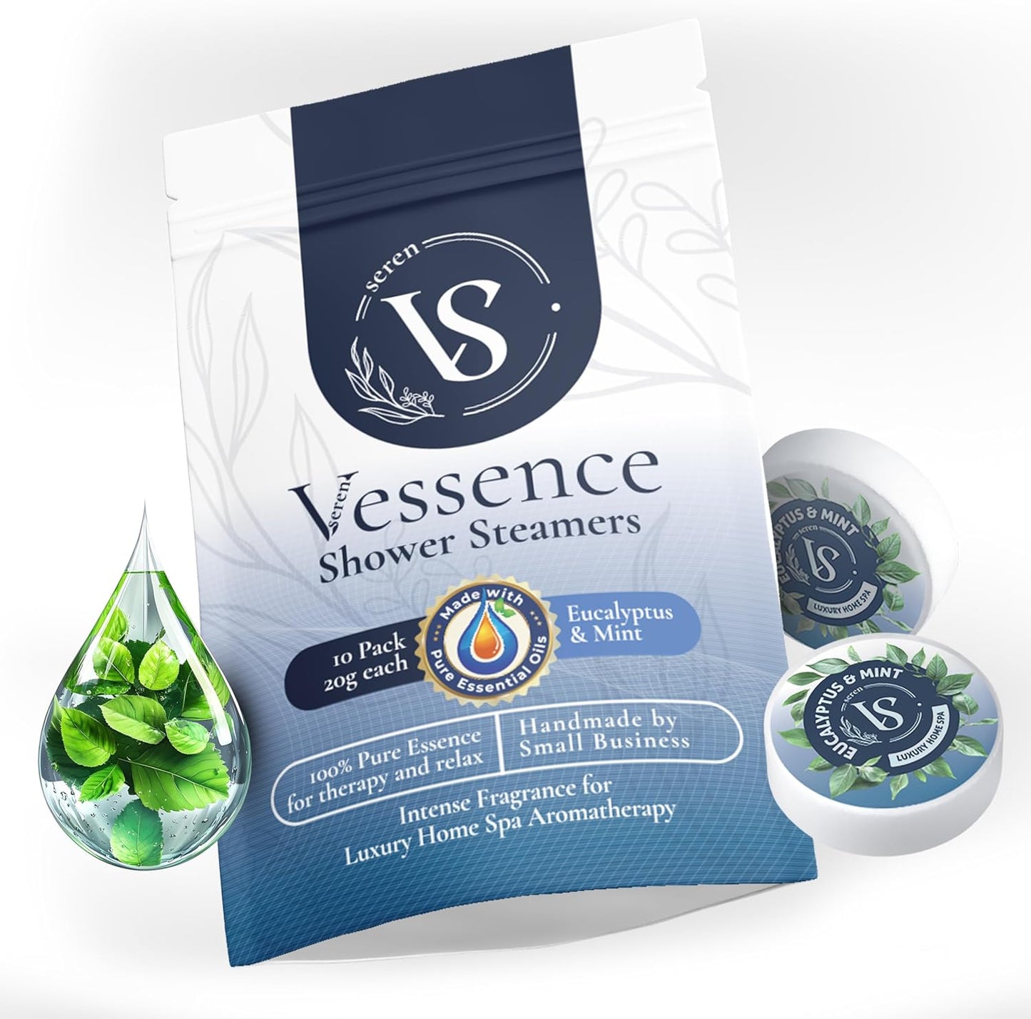 Shower Steamers Aromatherapy, 10Pack - 20g Each, Eucalyptus for Shower Steamer, Shower Bombs Aromatherapy, Self Care Gifts, Mothers Day Gift, Shower Steamers for Women and Men Sinus Relief