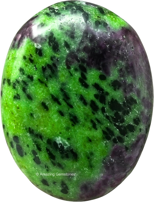 Amazing Gemstone Ruby Zoisite Crystals and Healing Stones - Large Palm Stone Crystals Piedra - Crystal for Good Luck, Balanced Positive Energy, Meditation - Unique Stocking Stuffers
