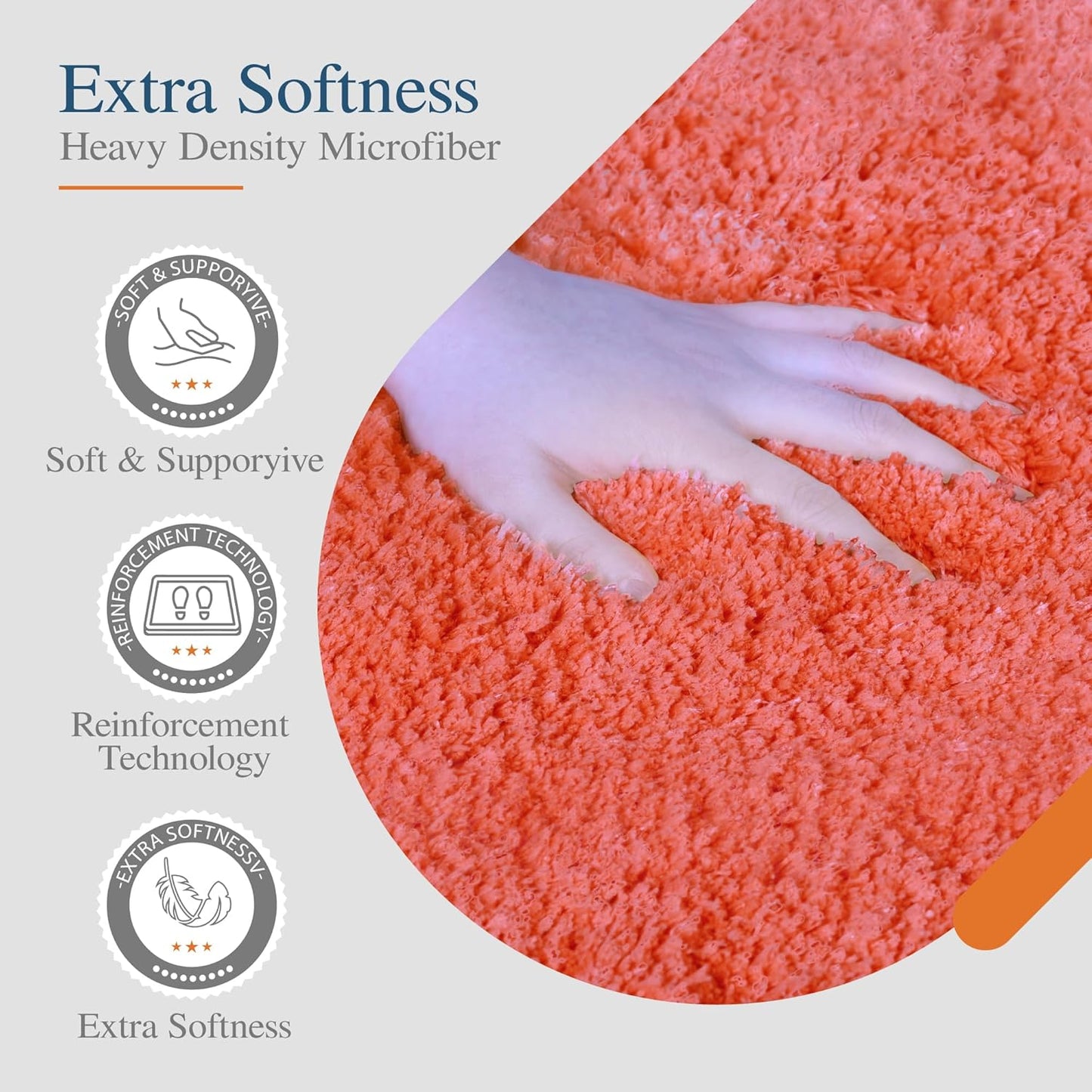 Walensee Large Bathroom Rug (24 x 40, Iiving Coral) Extra Soft and Absorbent Shaggy Mat Machine Washable Microfiber Bath Mat, Non Slip Bath Mat, Luxury Bathroom Floor Mats