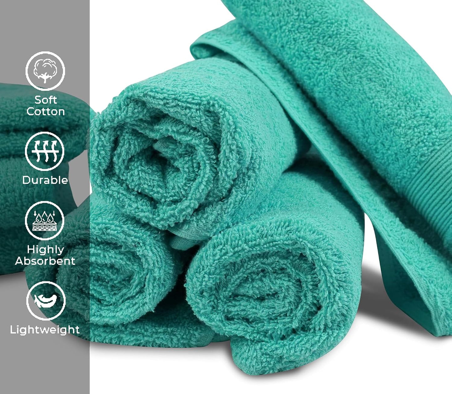 Premium Hand Towels Pack of 6 (16" x 30”) 100% Combed Ring Spun Cotton | Highly Absorbent Hand Towels Set | Ultra Soft for Home, Gym & Spa (Turquoise)