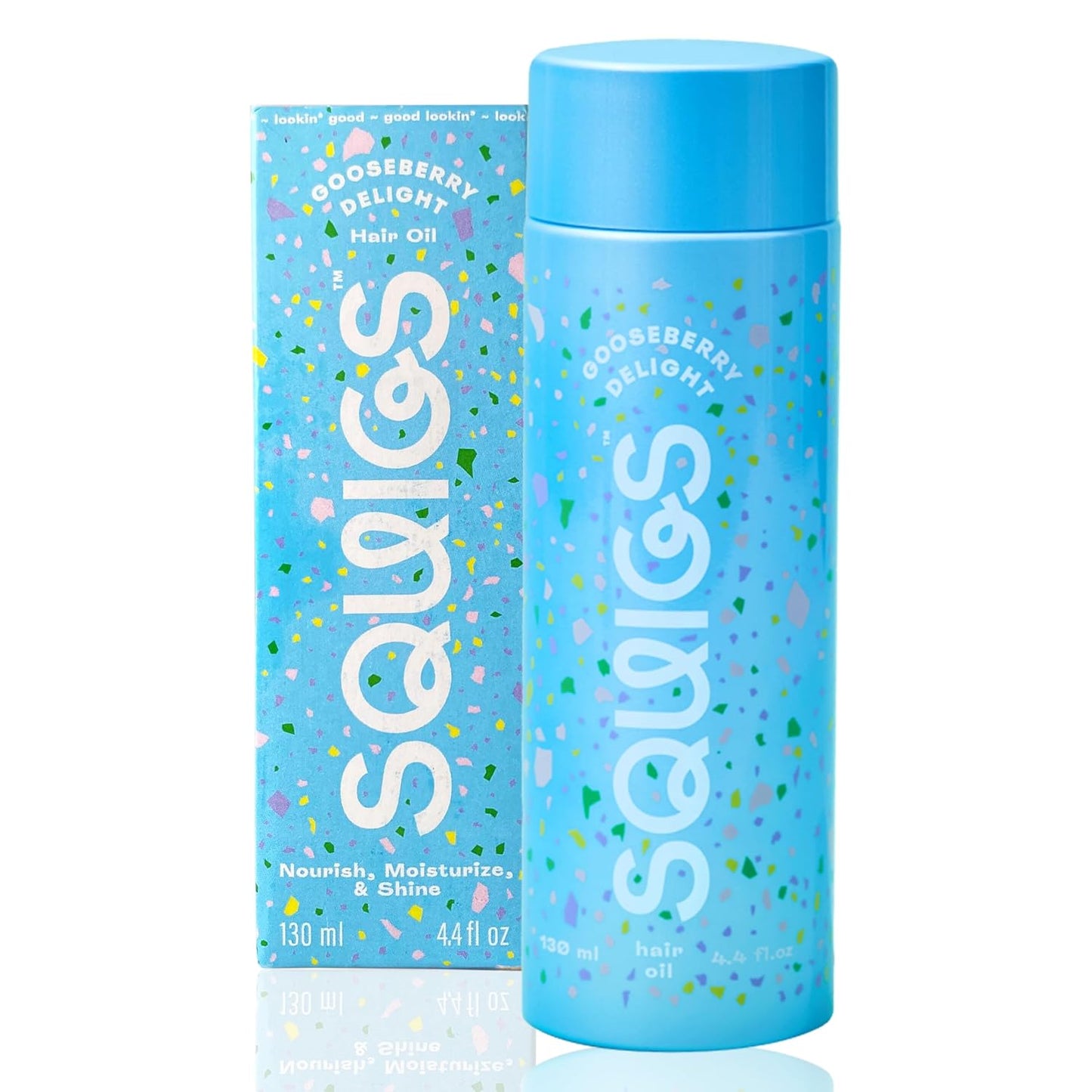 Squigs Hair Growth Oil for Dry & Damaged Hair – with Amla, Castor & Coconut Oil Blend for Frizz Control, Hydration & Scalp Treatment – Pre-Wash & Styling Treatment – 130ml